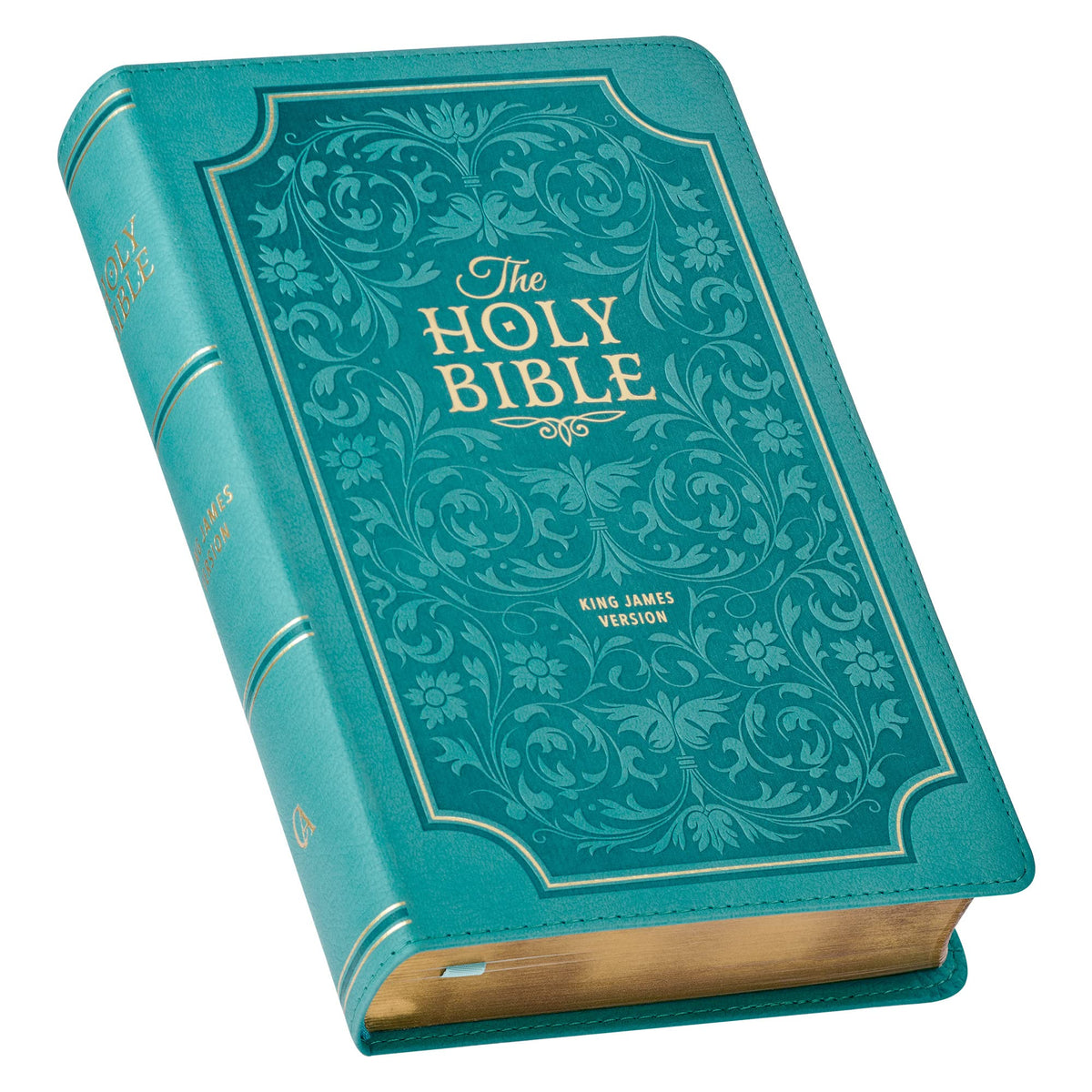 KJV Holy Bible, Giant Print Standard Size Faux Leather Red Letter Edition - Thumb Index & Ribbon Marker, King James Version, Teal Floral (KJV Standard GP Editions)