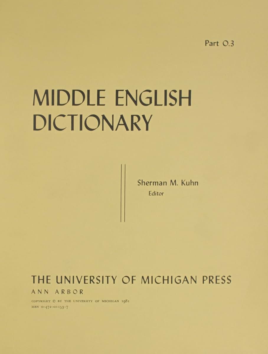 Middle English Dictionary (Volume O.3)