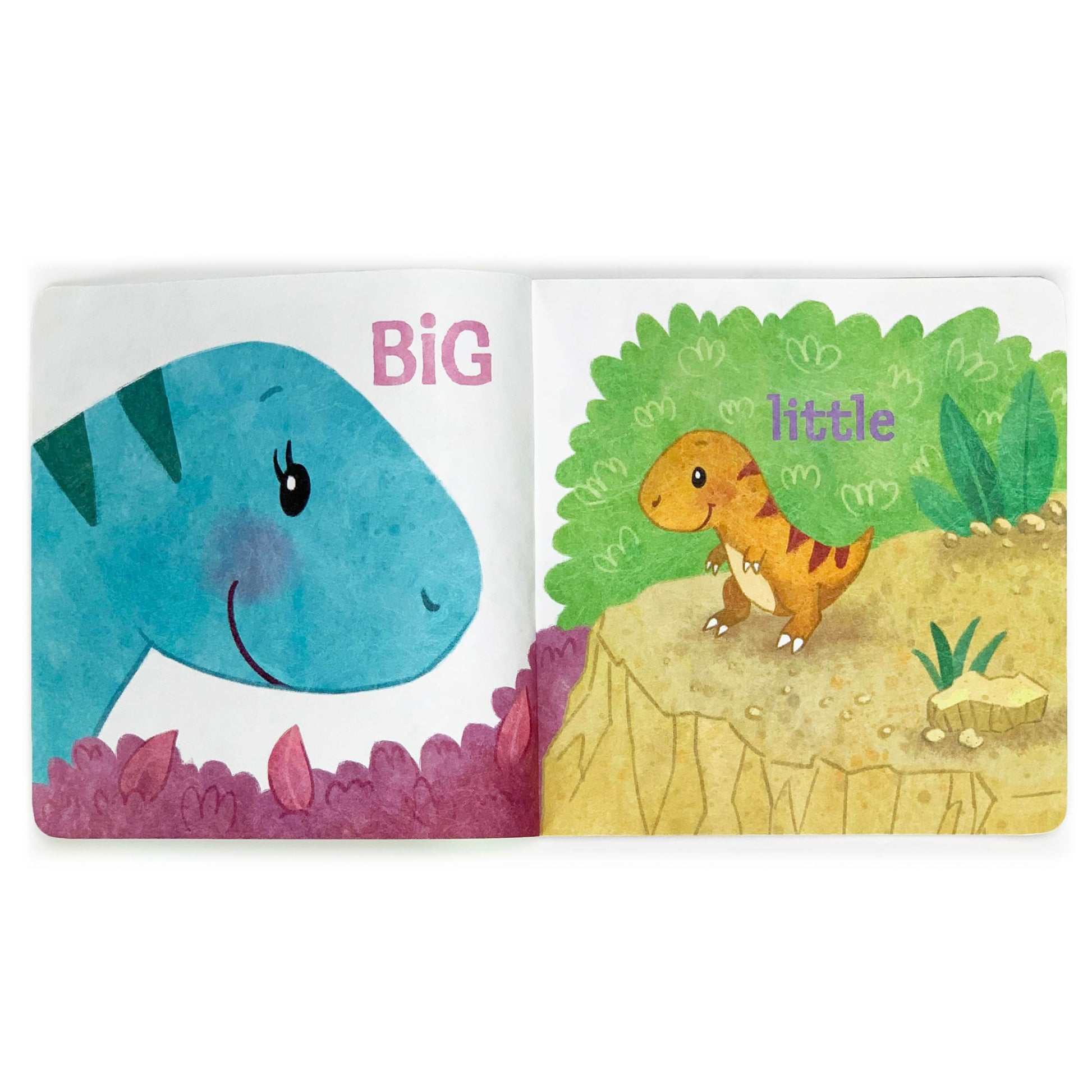 Tuffy Dinosaurs Big & Little (an Opposites Book) - Washable, Chewable, Unrippable Pages With Hole For Stroller Or Toy Ring, Teether Tough, Ages 0-3 (A Tuffy Book)