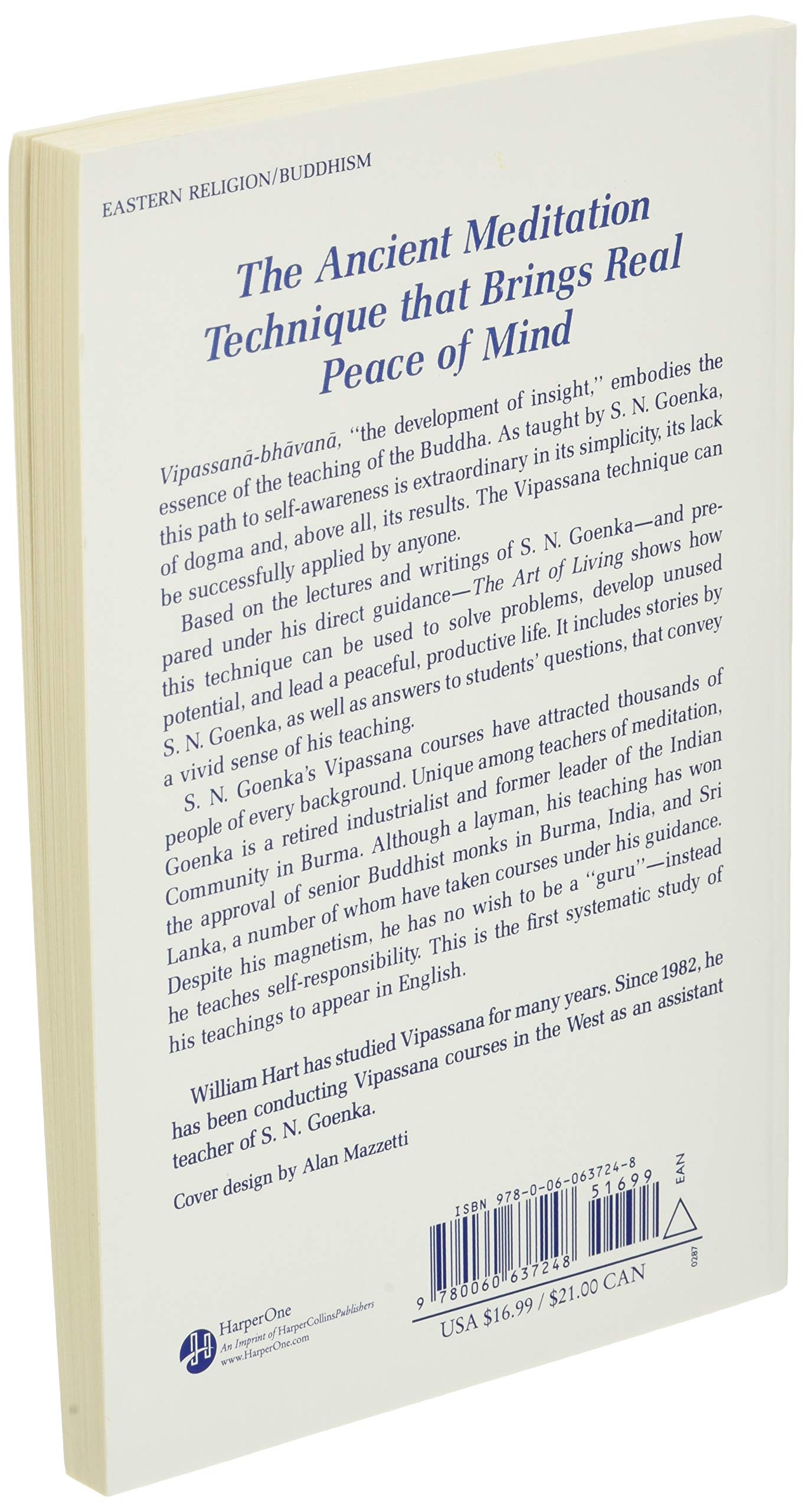 The Art of Living: Vipassana Meditation by Hart, William