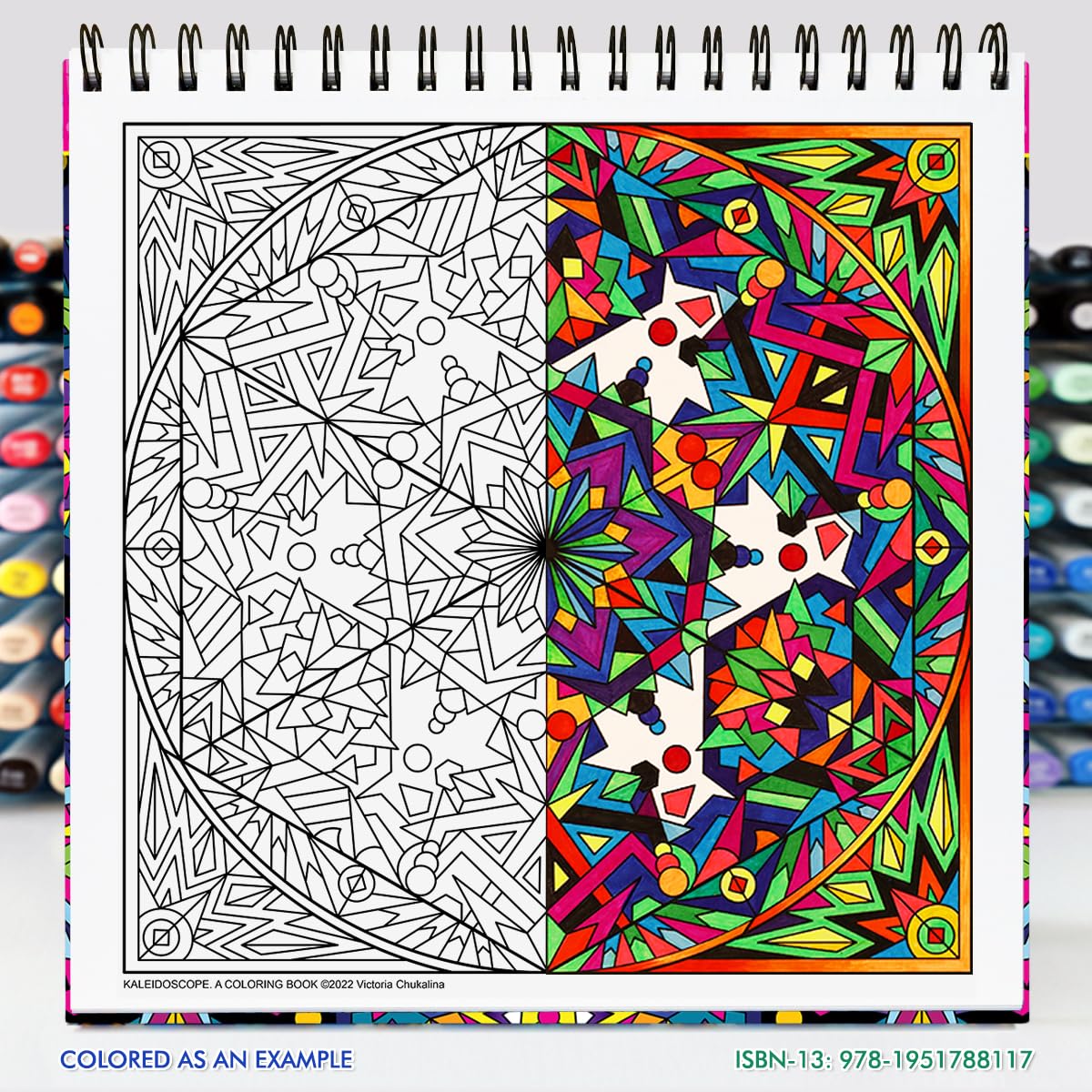 Kaleidoscope Coloring Book for Adults: 31 symmetrical designs and mandala like patterns on thick artist paper with a spiral binding in hardback