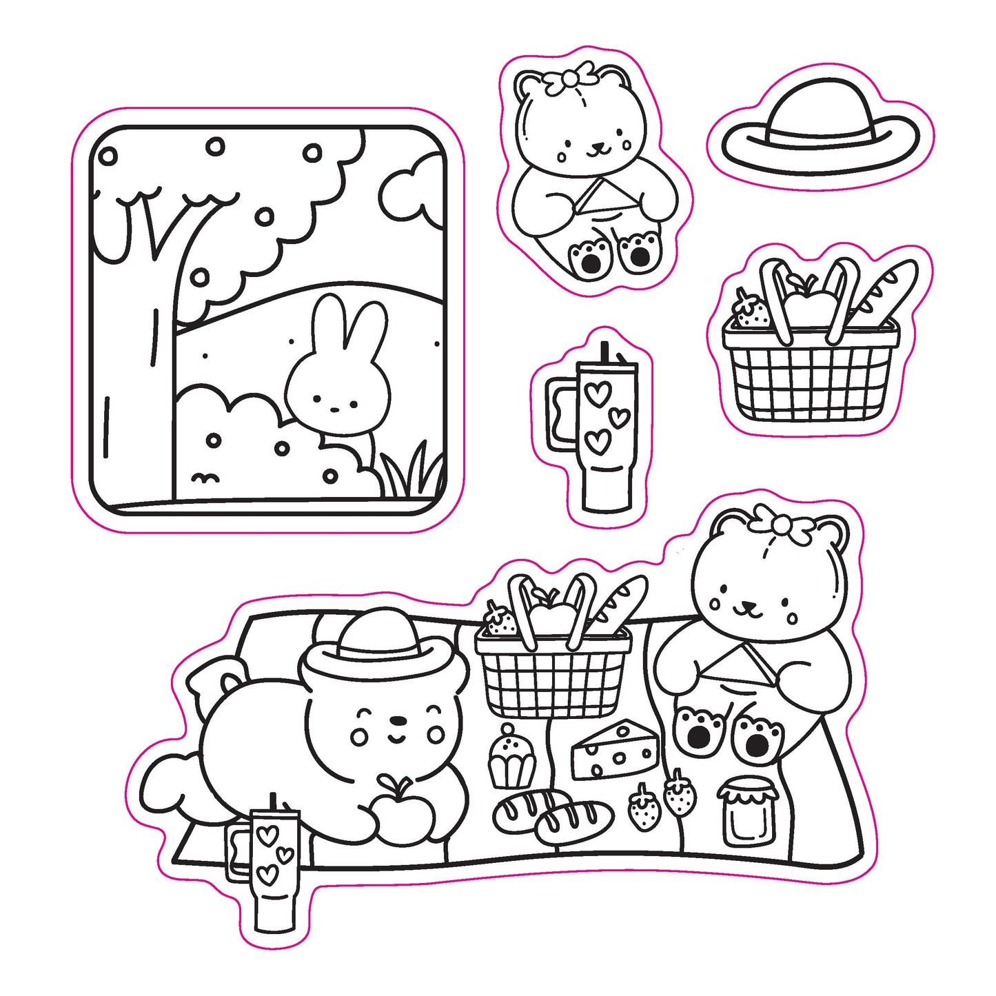 Stick with Me: Coloring Book with Stickers (Cozy Coloring)