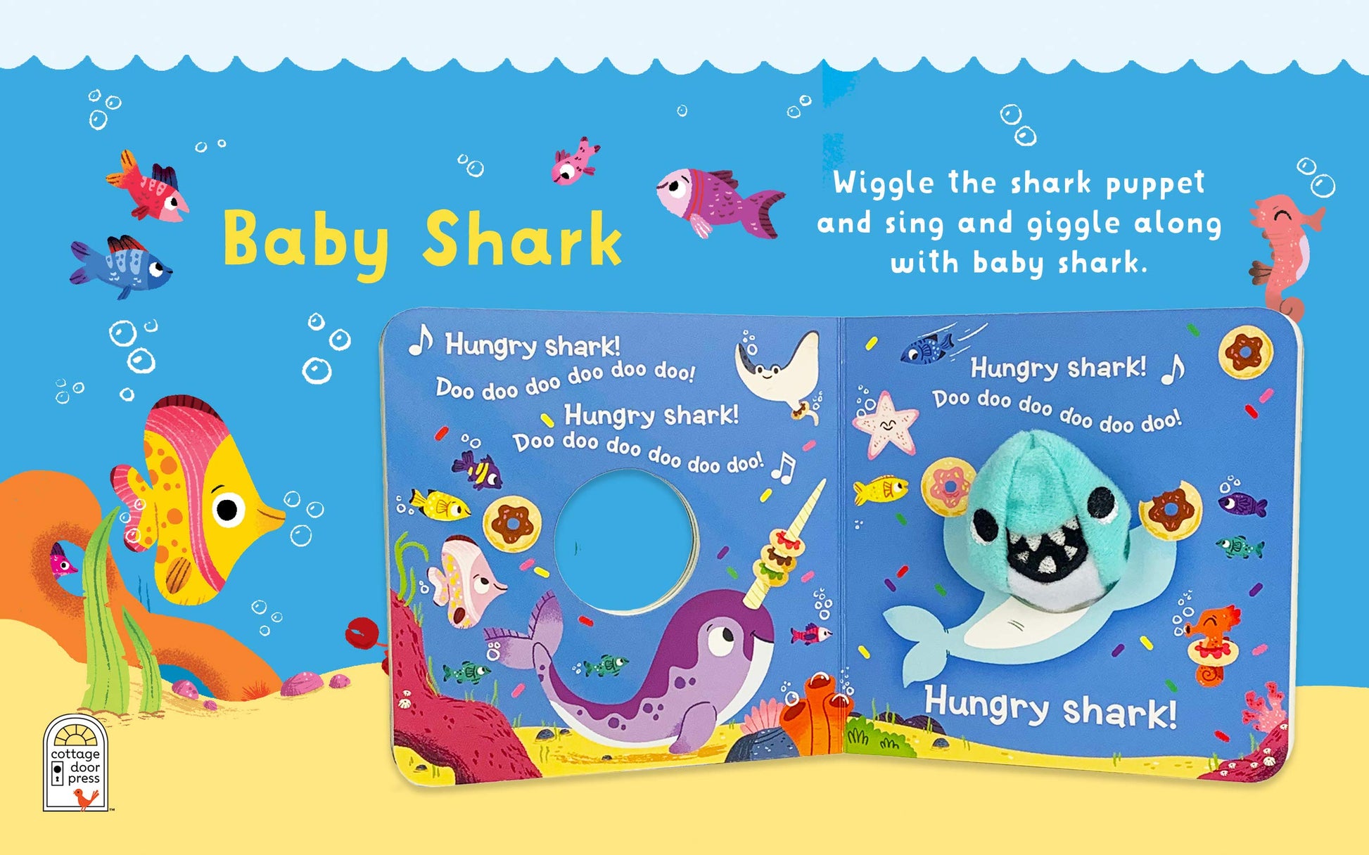 Baby Shark Finger Puppet Board Book, Gifts for Birthdays, Baby Showers, Little Shark Lovers, Preschoolers, and More! Ages 1-4 (Finger Puppet Book)