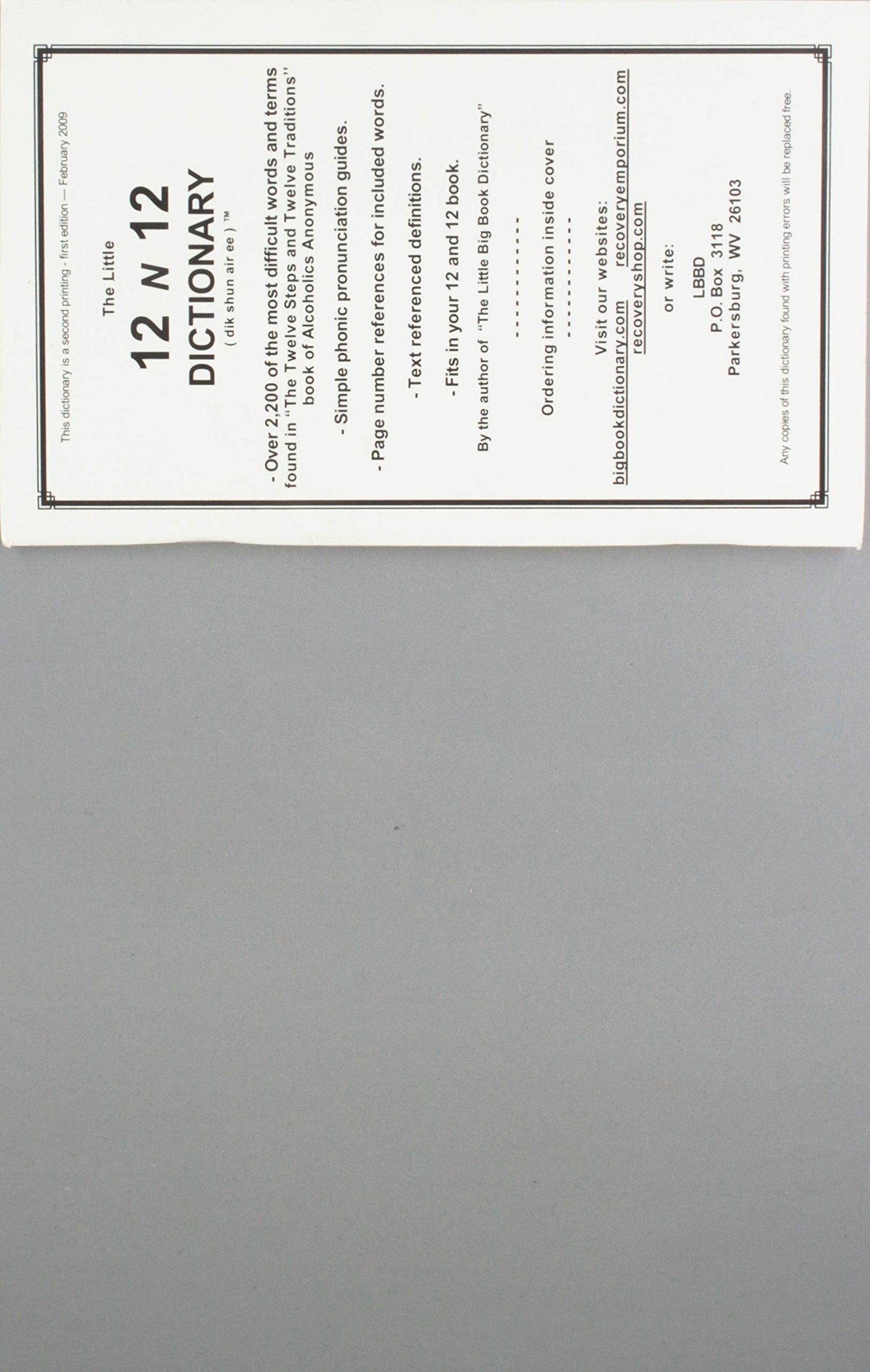 The Little 12 N 12 Dictionary (Regular Print)