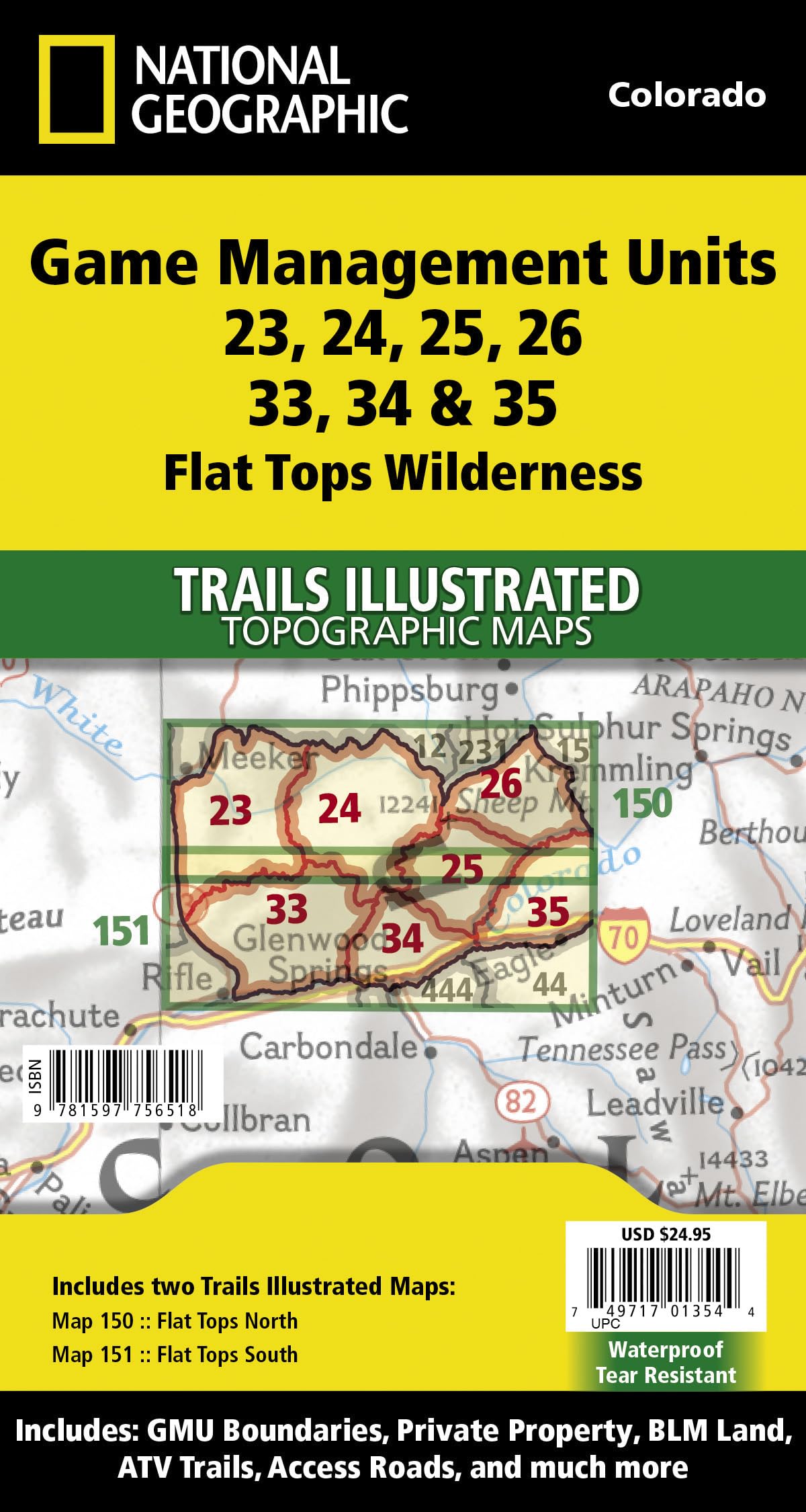 Flat Tops Wilderness GMU [Map Pack Bundle] (National Geographic Trails Illustrated Map)