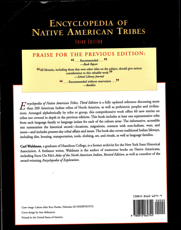 Encyclopedia of Native American Tribes (Facts on File Library of American History) — back cover