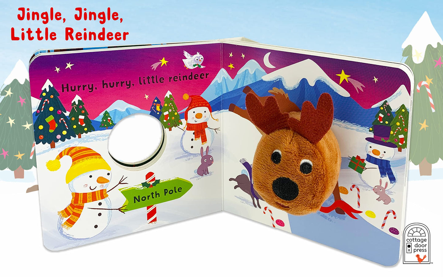 Jingle, Jingle, Little Reindeer Finger Puppet Christmas Board Book Ages 0-4 (Finger Puppet Board Book)