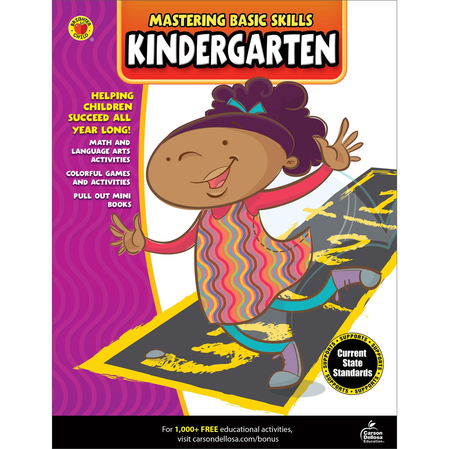 Carson Dellosa Mastering Basic Skills Kindergarten Workbook, Phonics, Sight Words, Reading, and Math for Kids Ages 5-6, Classroom or Homeschool Curriculum