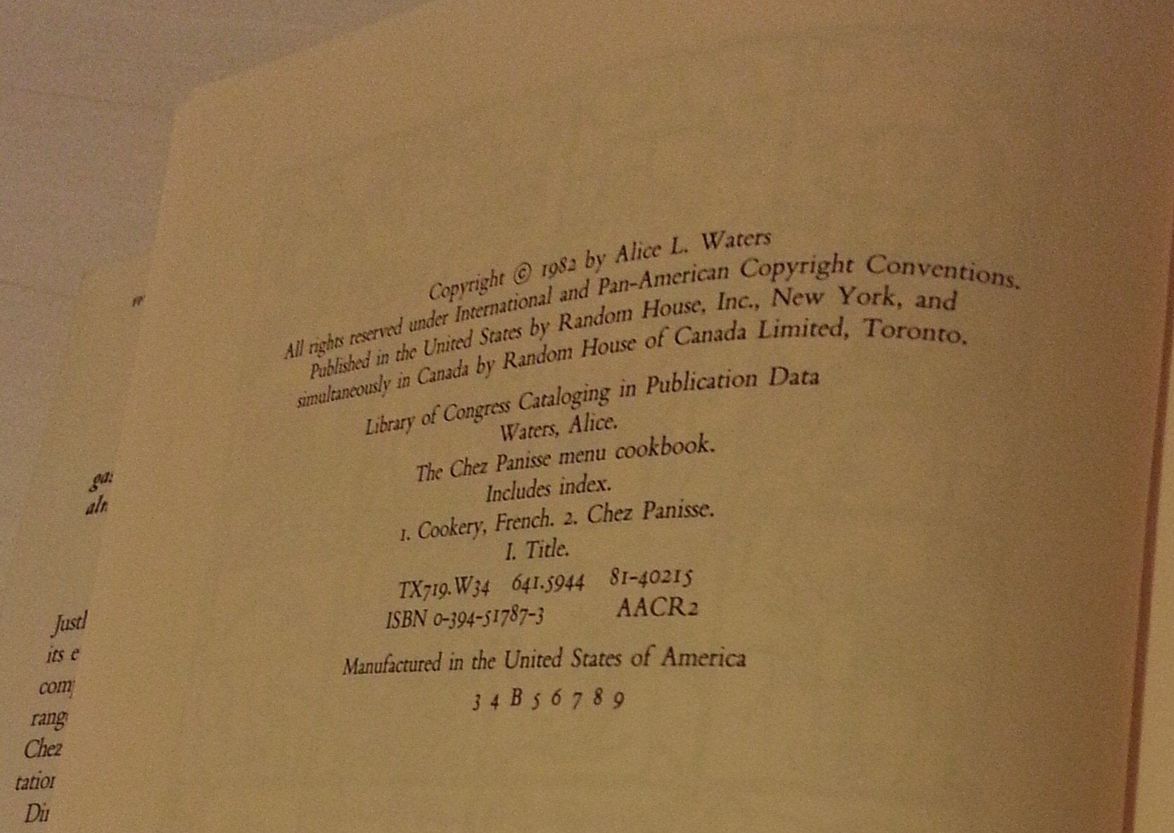 Chez Panisse Menu Cookbook