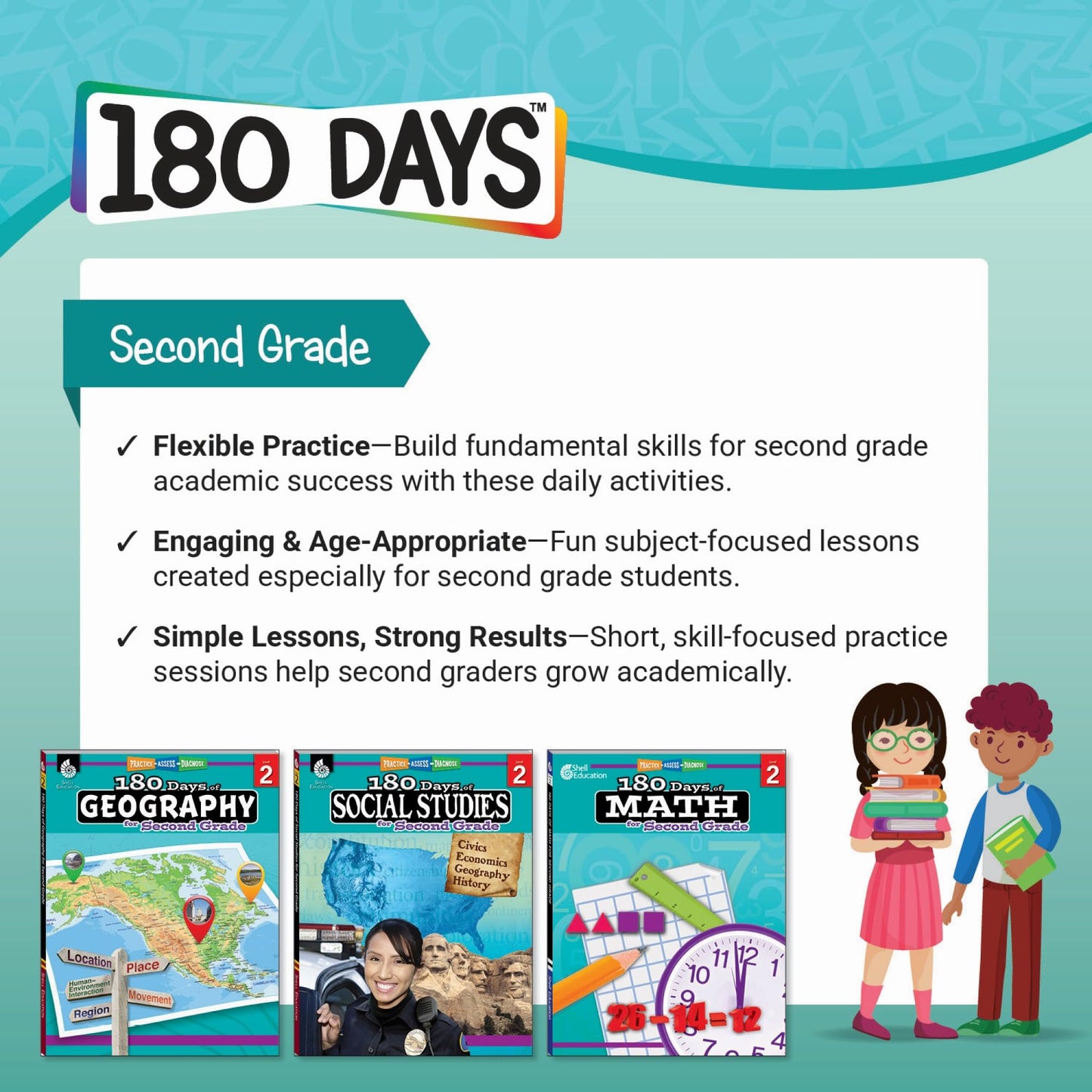 180 Days: Social Studies for Second Grade: Practice, Assess, Diagnose