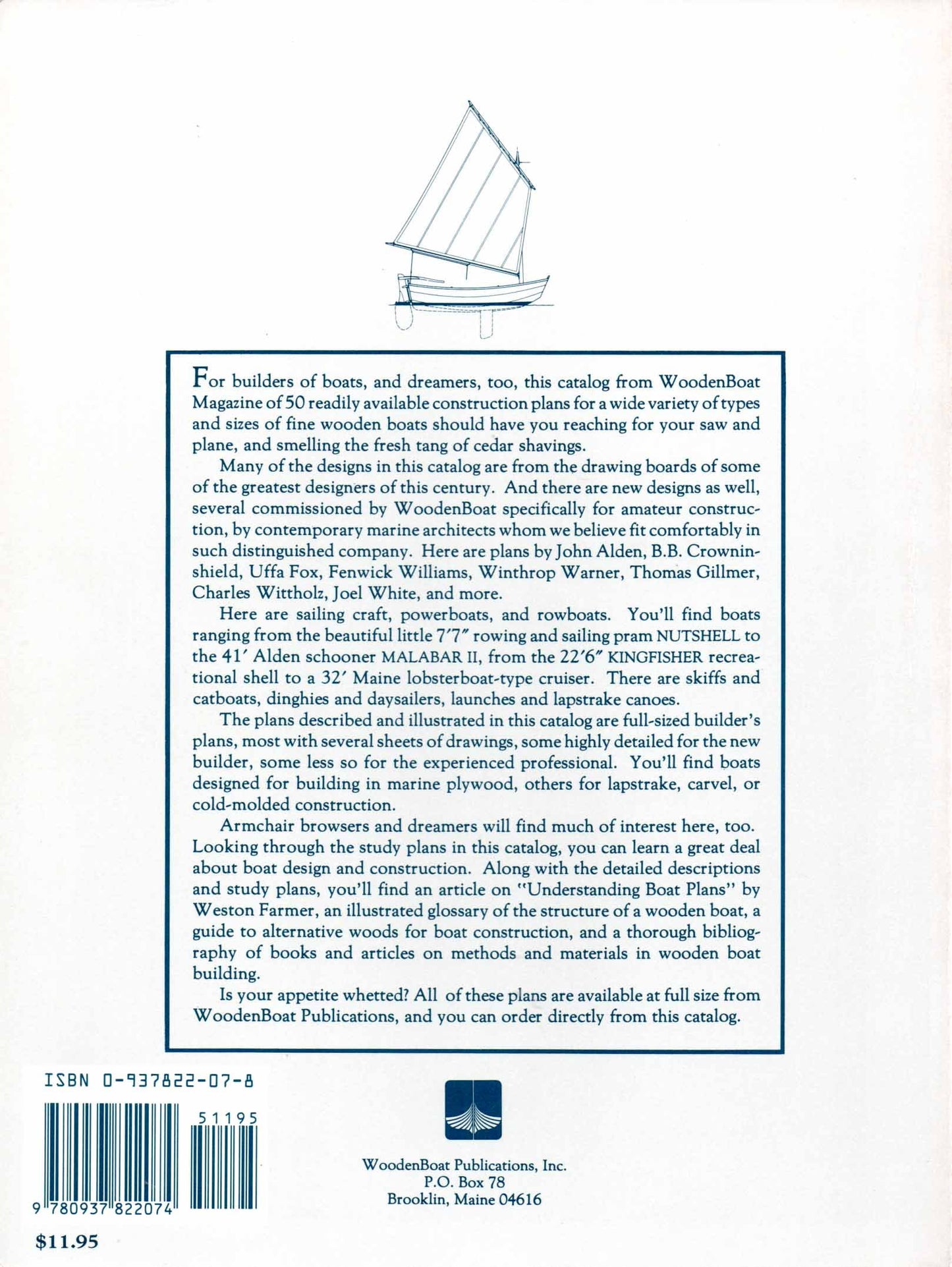 Fifty Wooden Boats: A Catalog of Building Plans, Vol.1