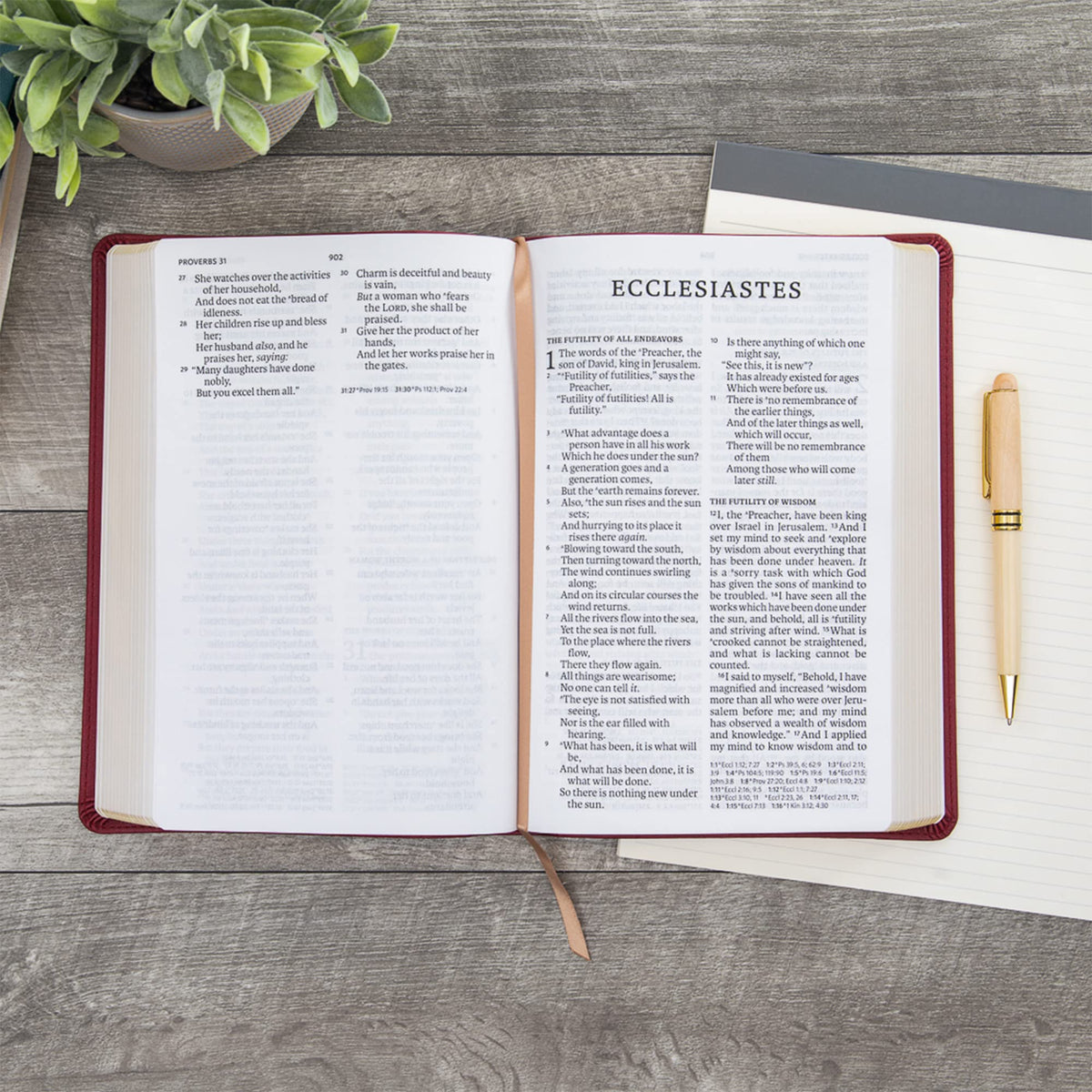 NASB Super Giant Print Reference Bible, Burgundy LeatherTouch