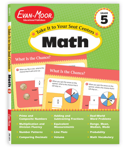 Evan-Moor Common Core Math Centers, Grade 5 (Take It to Your Seat: Math Centers)