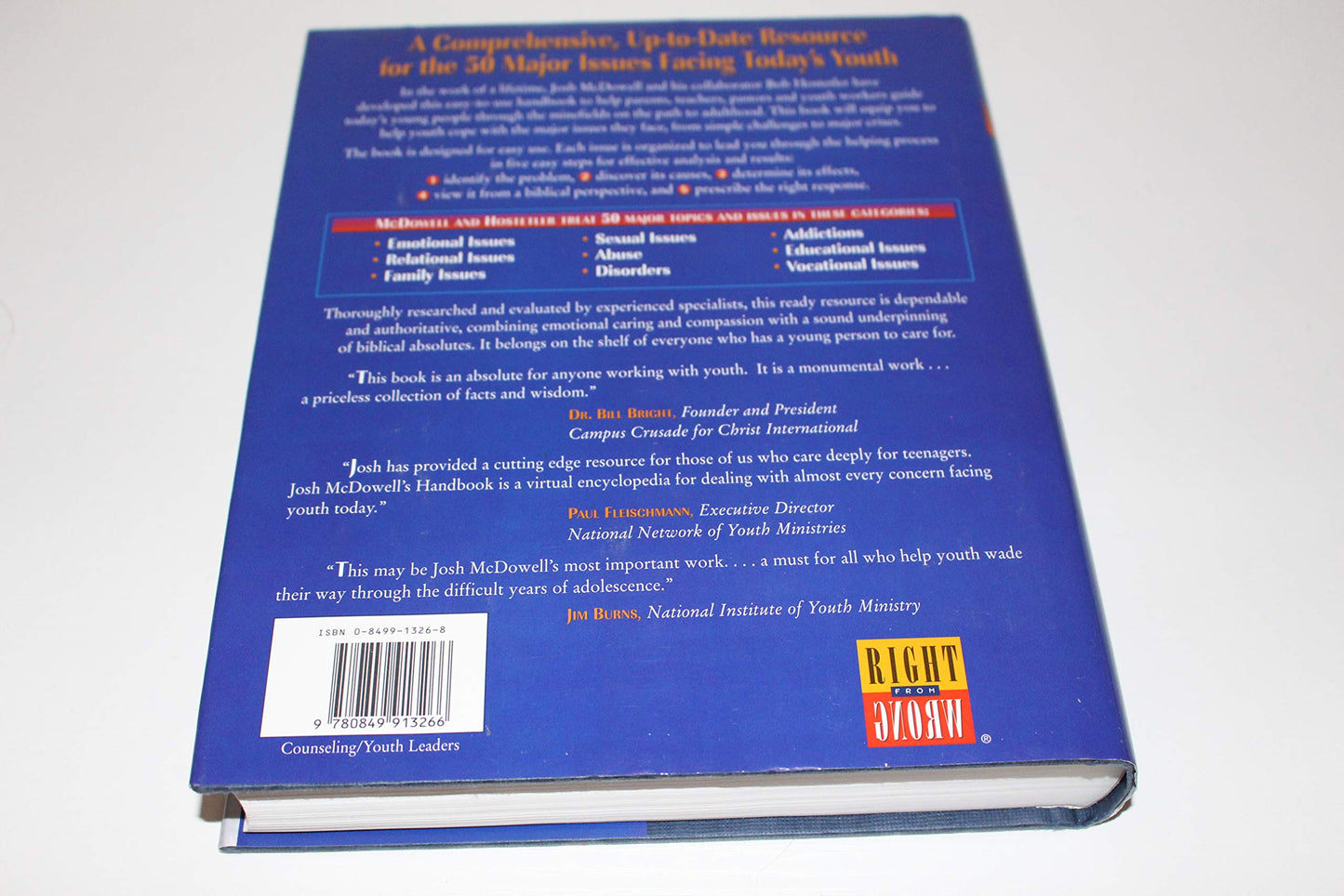 Josh McDowell's Handbook on Counseling Youth: A Comprehensive Guide for Equipping Youth Workers, Pastors, Teachers, and Parents