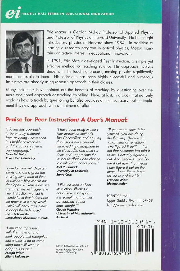Peer Instruction: A User's Manual by Mazur, Eric