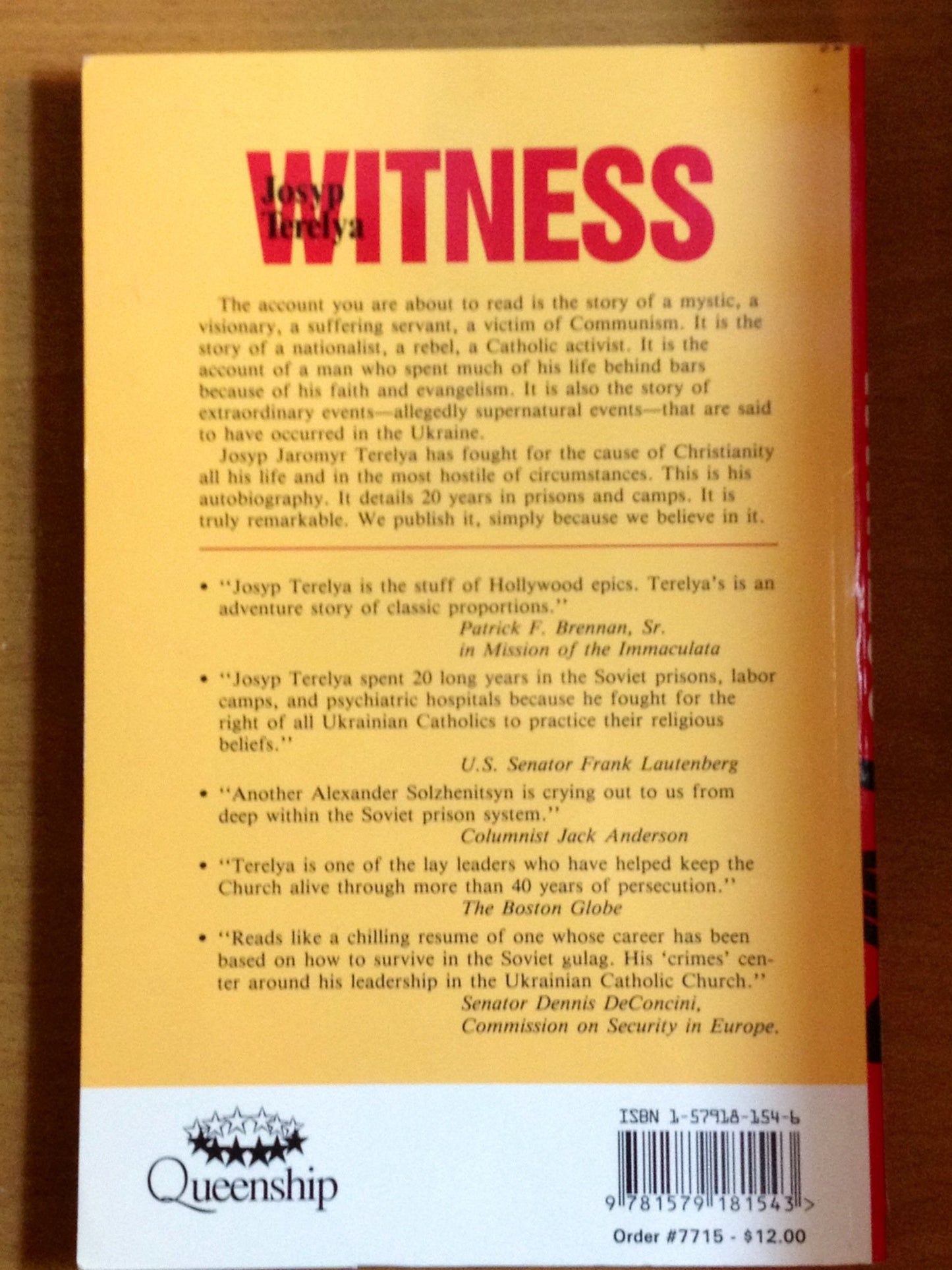 Witness, To Apparitions and Persecution in the USSR by Terel
