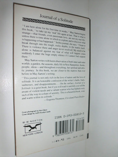 Journal of a Solitude by Sarton, May