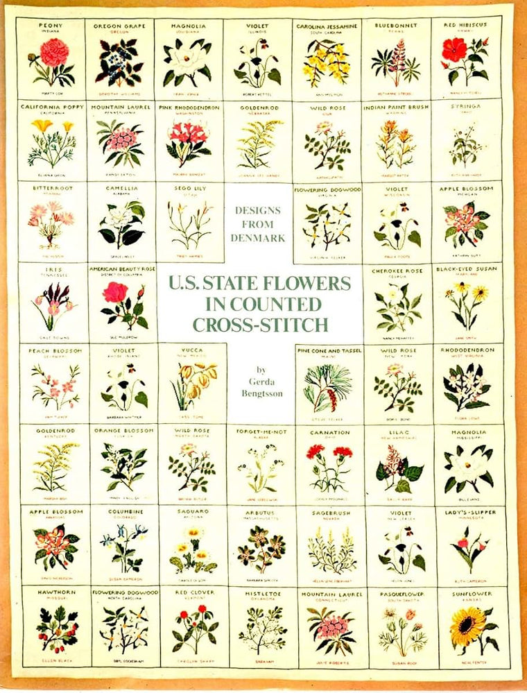 U. S. State Flowers in Counted Cross Stitch