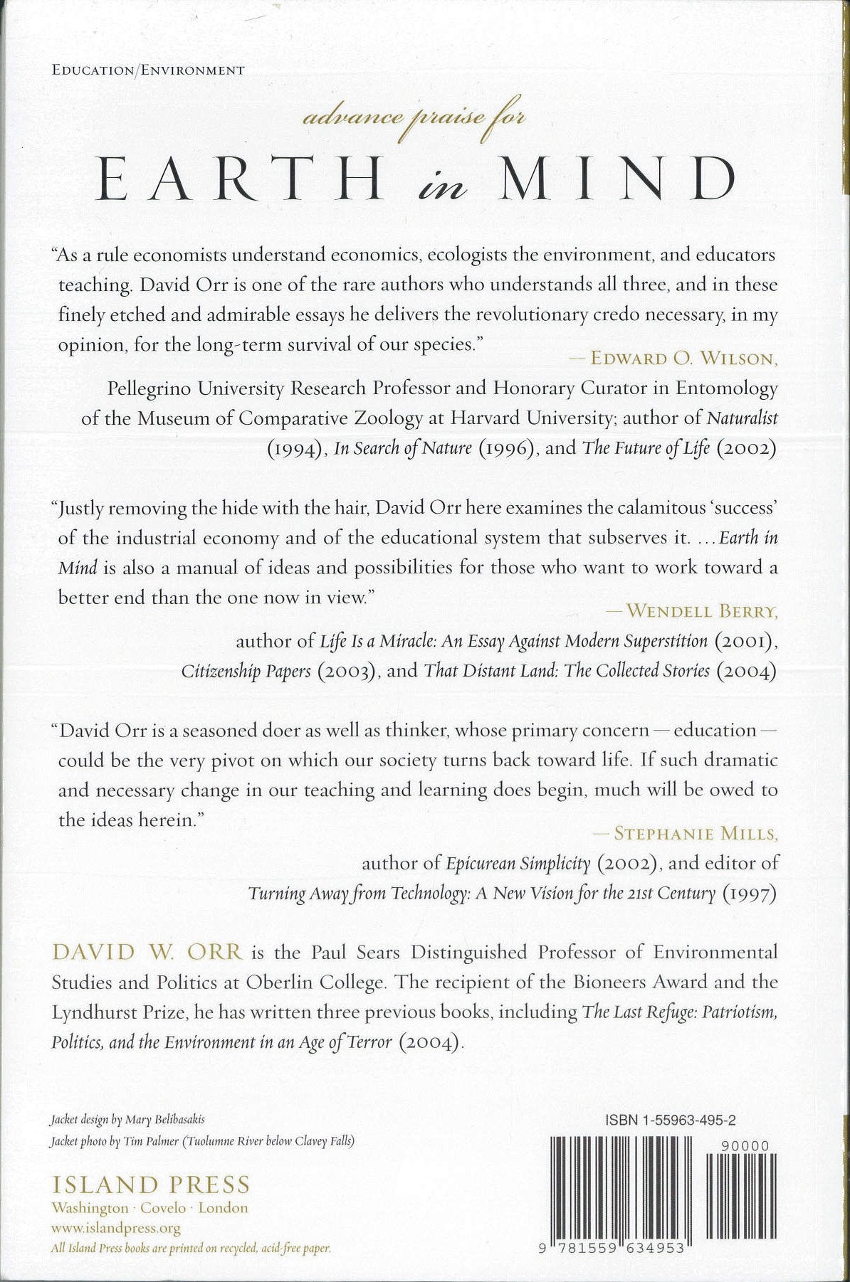 Earth in Mind: On Education, Environment, and the Human Prospect