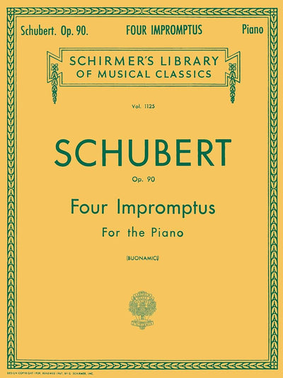 Schubert - Four Impromptus for Piano, Op. 90  Schirmer Library of Classics Vol. 1125  Romantic Piano Sheet Music for Early Advanced Pianists and Music Educators