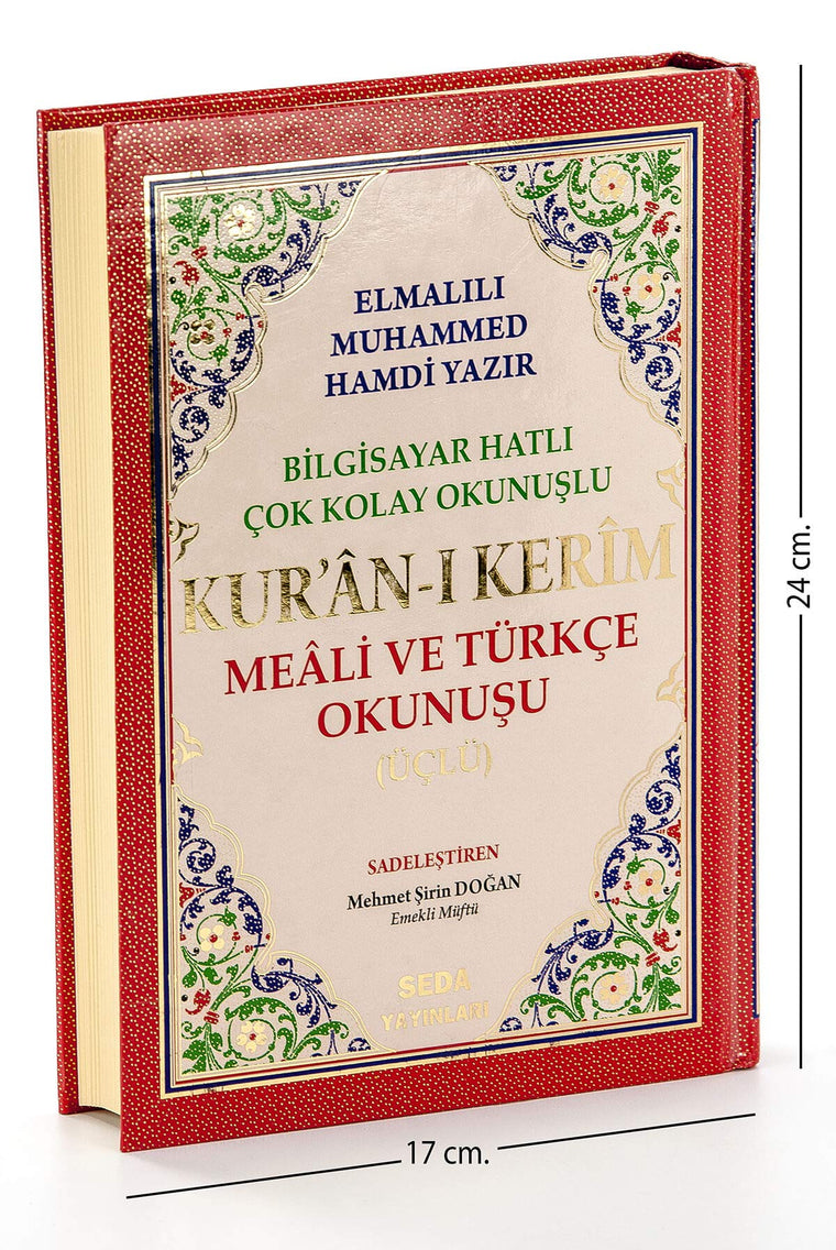 Kur'an-i Kerim Meali ve Turkce Okunusu Uclu (Orta Boy, Kod.006)