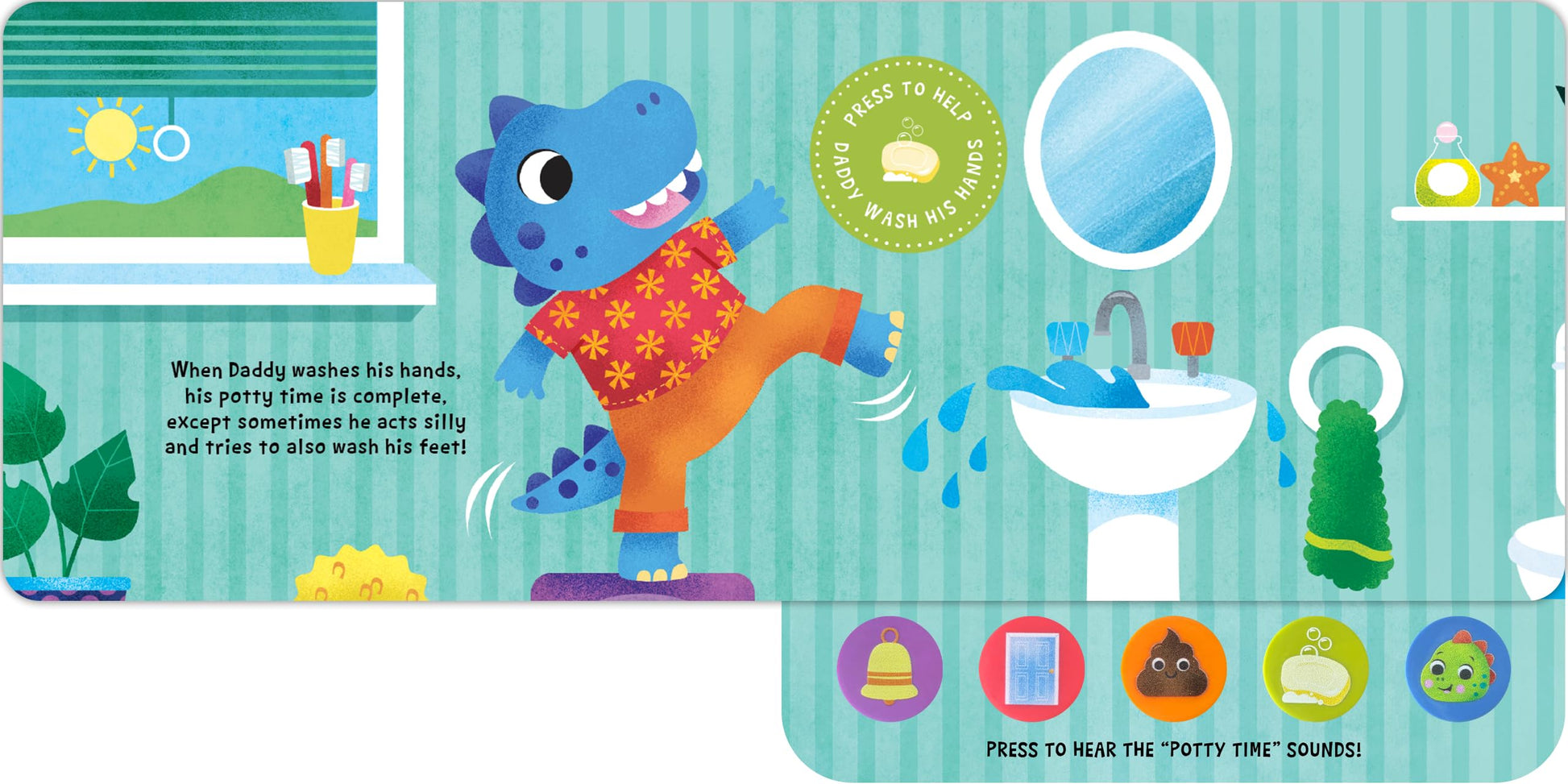 Little Hippo Books We Like to Potty  Interactive Toddler Books with Funny Bathroom Sounds  Sound Board Books & Kids Books  Dinosaur Baby Book with Sound