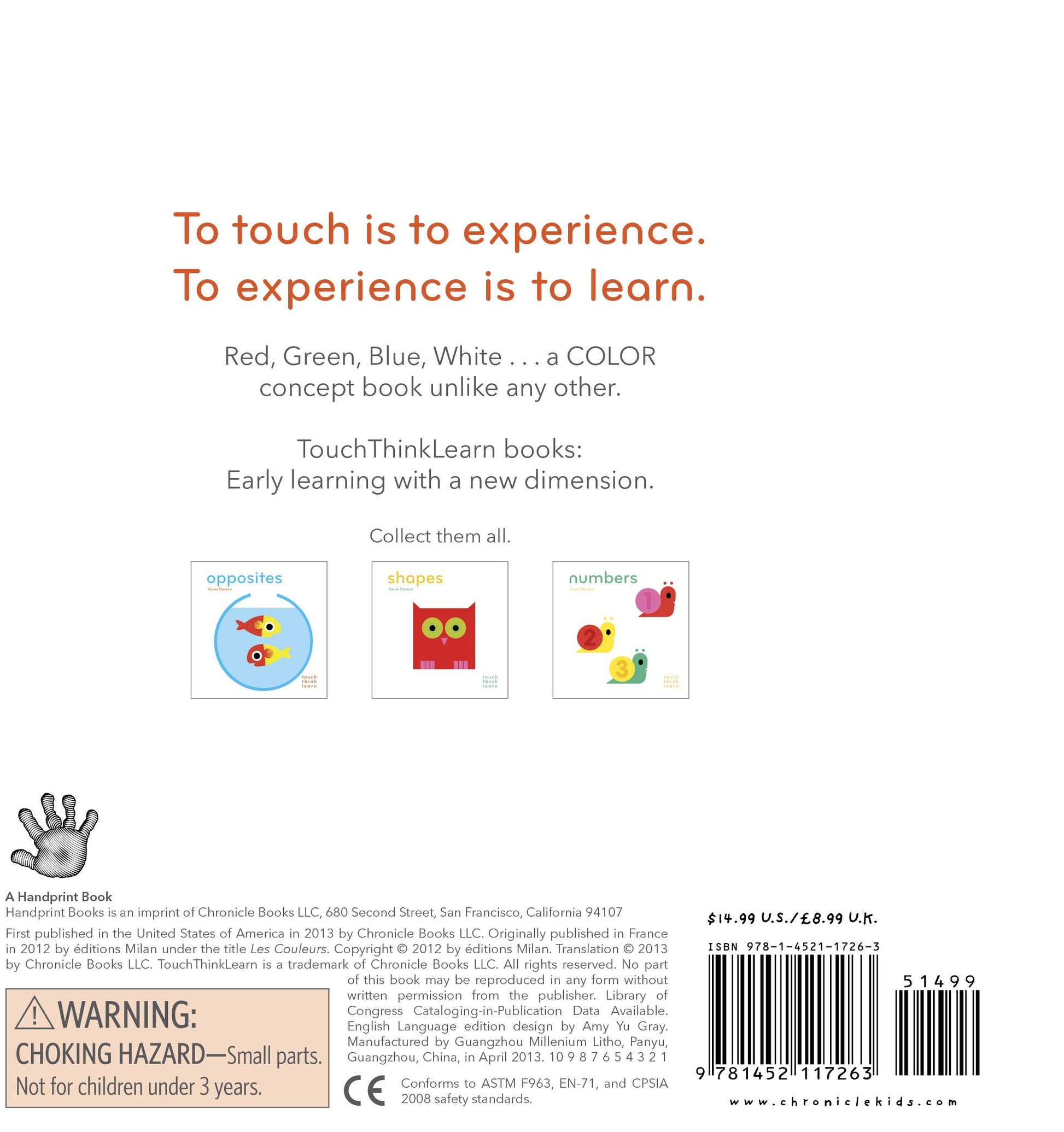 Touchthinklearn: Colors: (Early Learners book, New Baby or Baby Shower Gift) (Touch Think Learn)