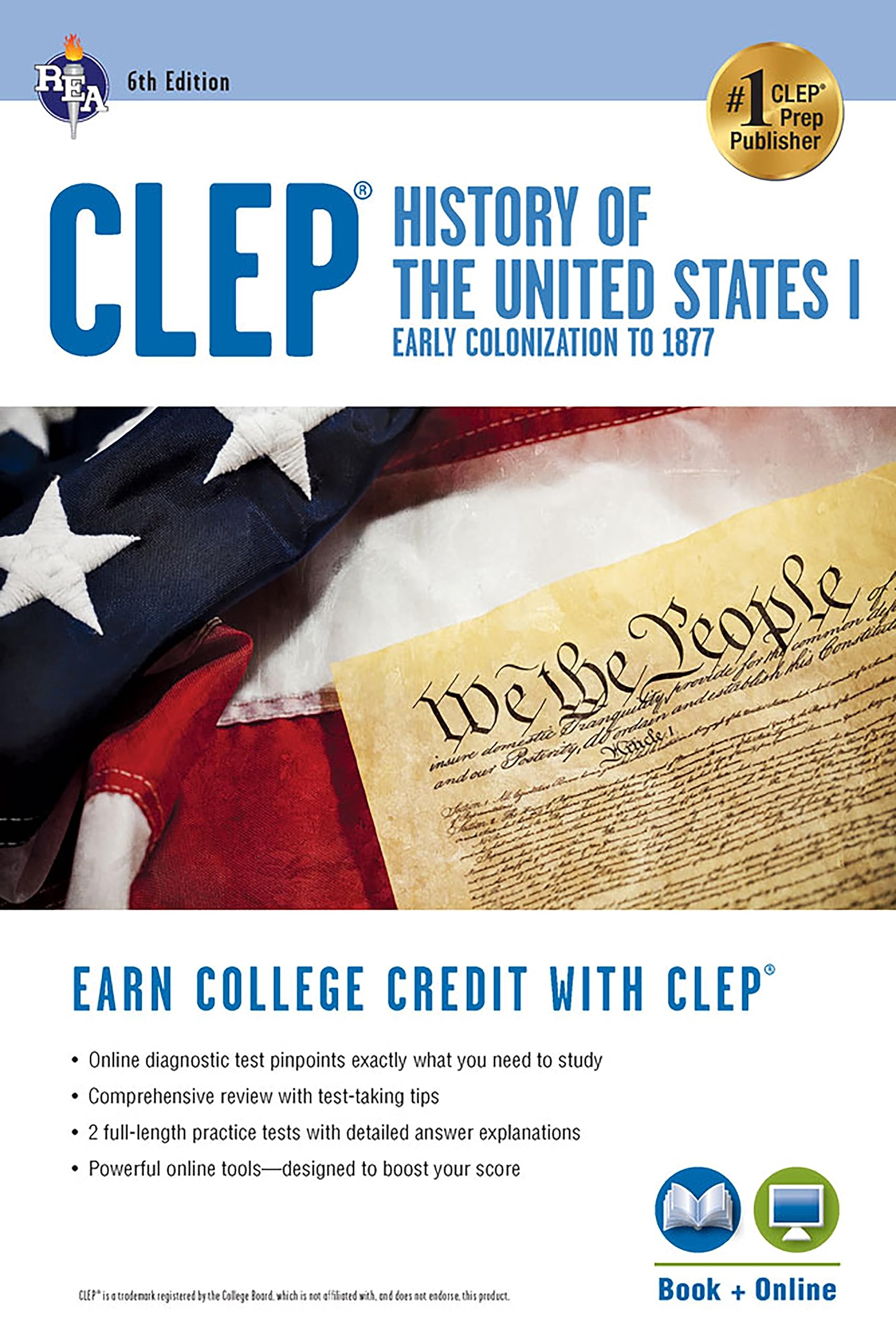 CLEP? History of the U.S. I Book + Online (CLEP Test Preparation)