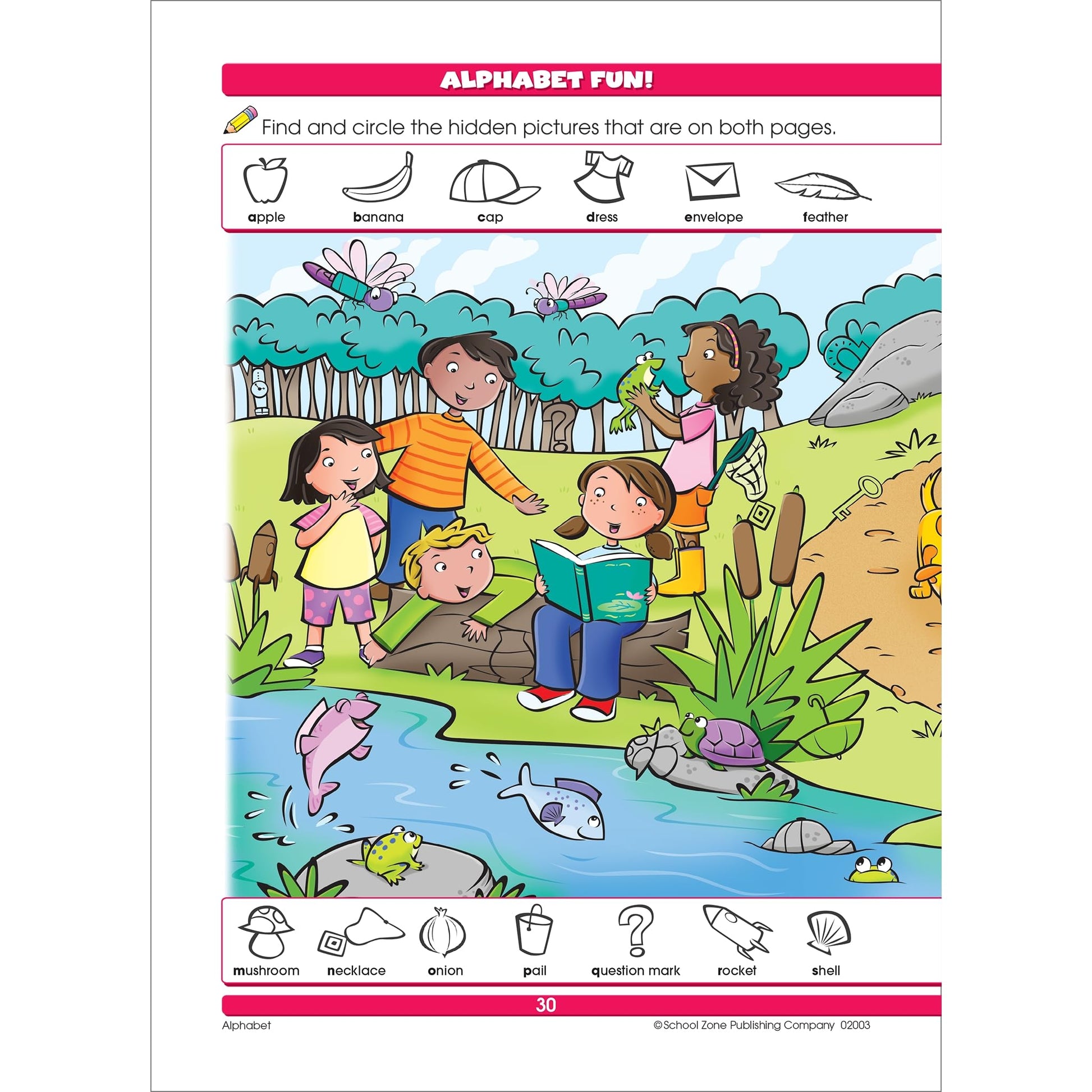 School Zone - Alphabet Workbook - 32 Pages, Ages 5 to 7, Kindergarten to 1st Grade, ABCs, Letters, Letter Word & Object Association, and More (School Zone I Know It! Workbook Series)