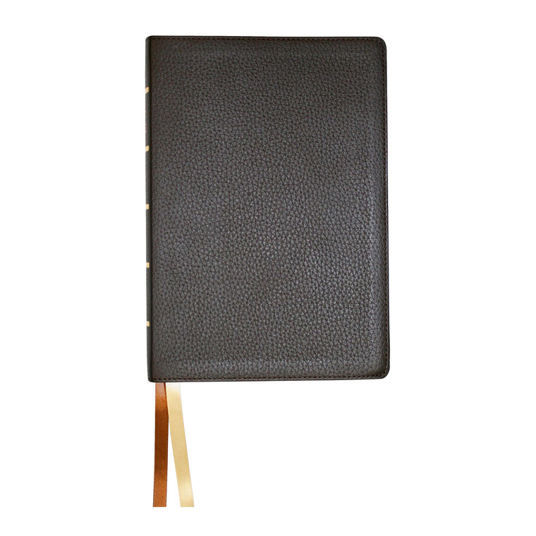 NASB Holy Bible, Large Print, Brown Premium Genuine Leather (Cowhide): 1995 New American Standard Bible in a Single-Column, Wide-Margin Format with 2 Ribbon Markers, 40 GSM Paper & Gold Page Edges