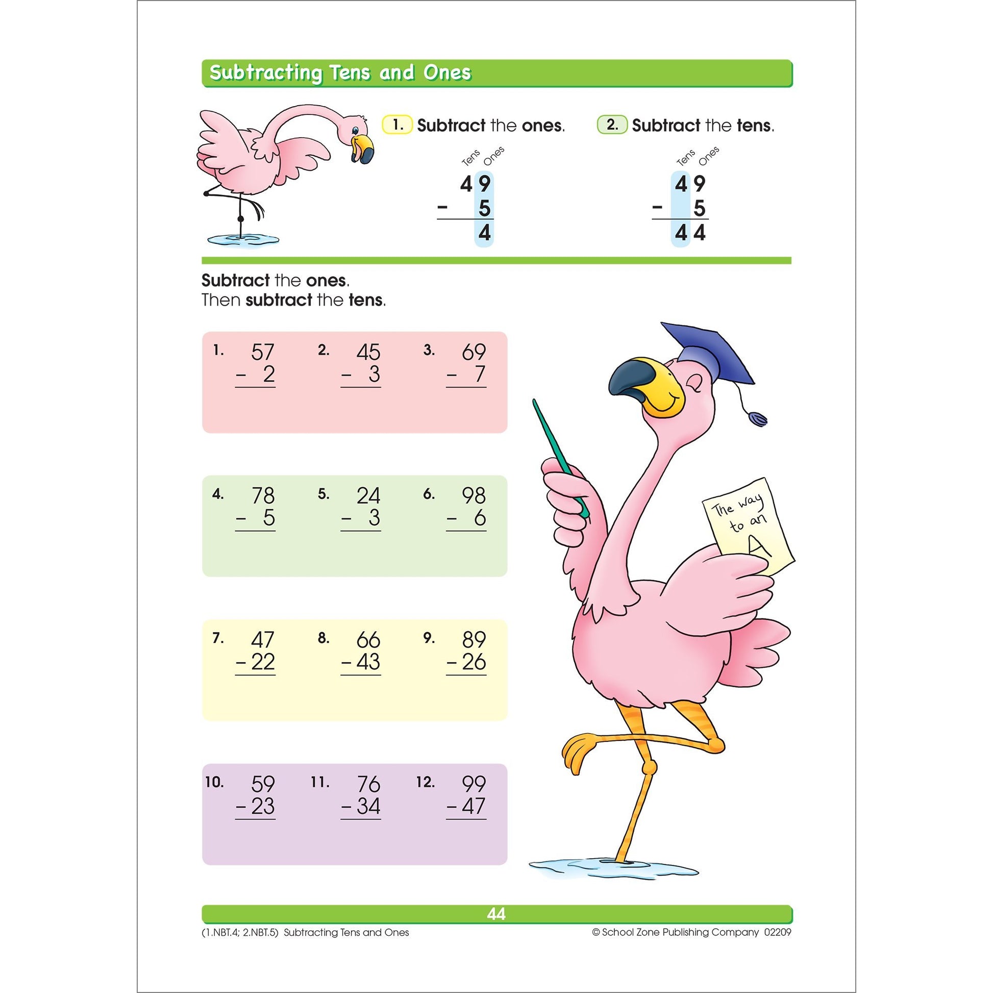 School Zone Addition & Subtraction Workbook: 64 Pages, 1st Grade, 2nd Grade, Elementary Math, Sums, Differences, Place Value, Regrouping, Fact Tables, Ages 6-8 (I Know It! Book Series)