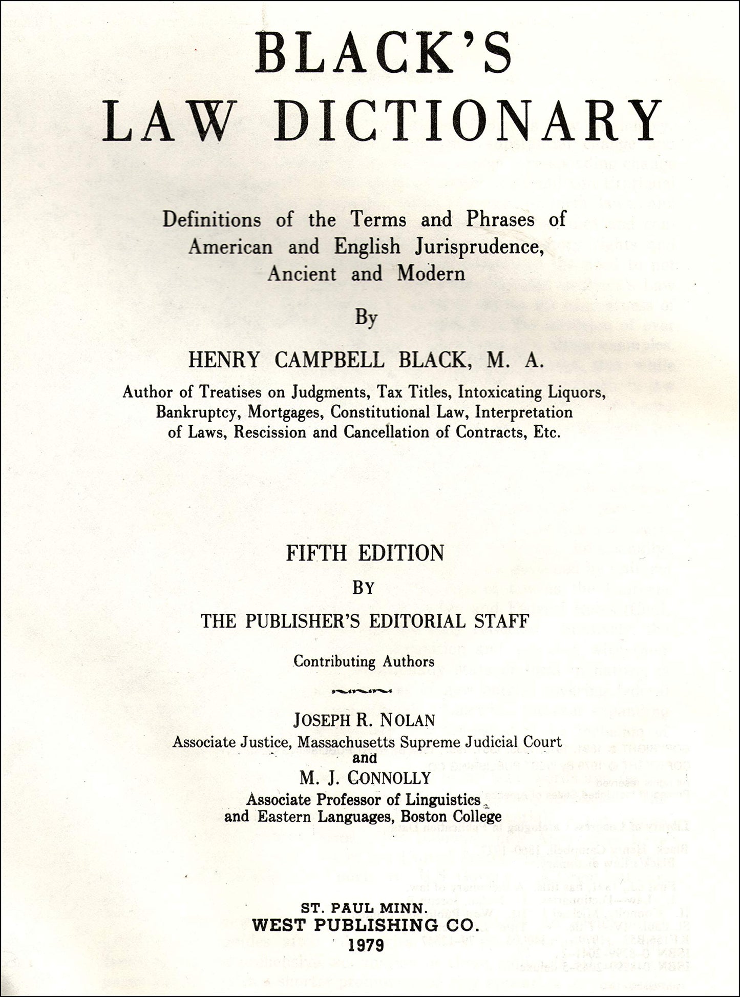 Black's Law Dictionary: Definitions of the Terms and Phrases (New)