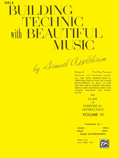 Building Technic With Beautiful Music, Bk 3: Viola