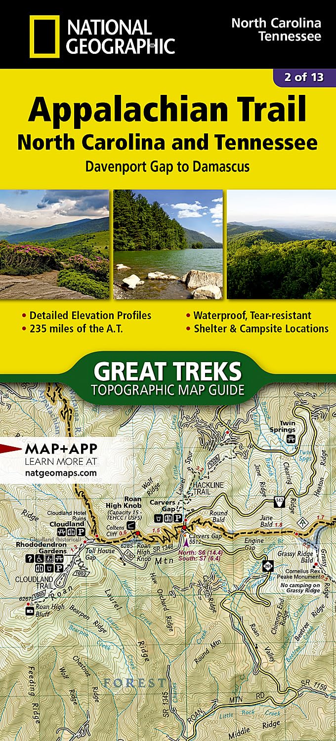 Appalachian Trail, Davenport Gap to Damascus [North Carolina, Tennessee] (National Geographic Topographic Map Guide)