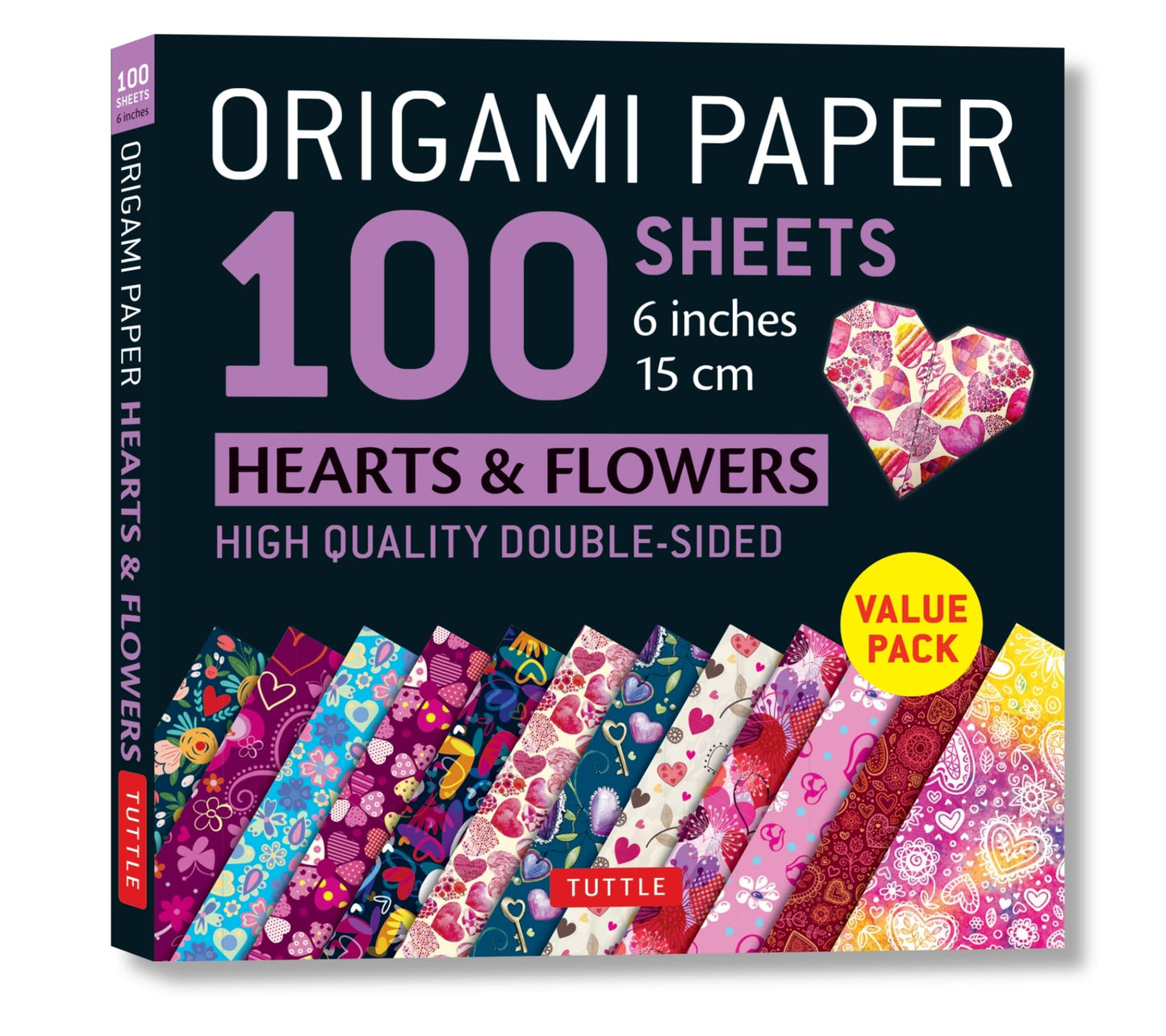 Origami Paper 100 sheets Hearts & Flowers 6" (15 cm): Tuttle Origami Paper: High-Quality Double-Sided Origami Sheets Printed with 12 Different Patterns: Instructions for 6 Projects Included