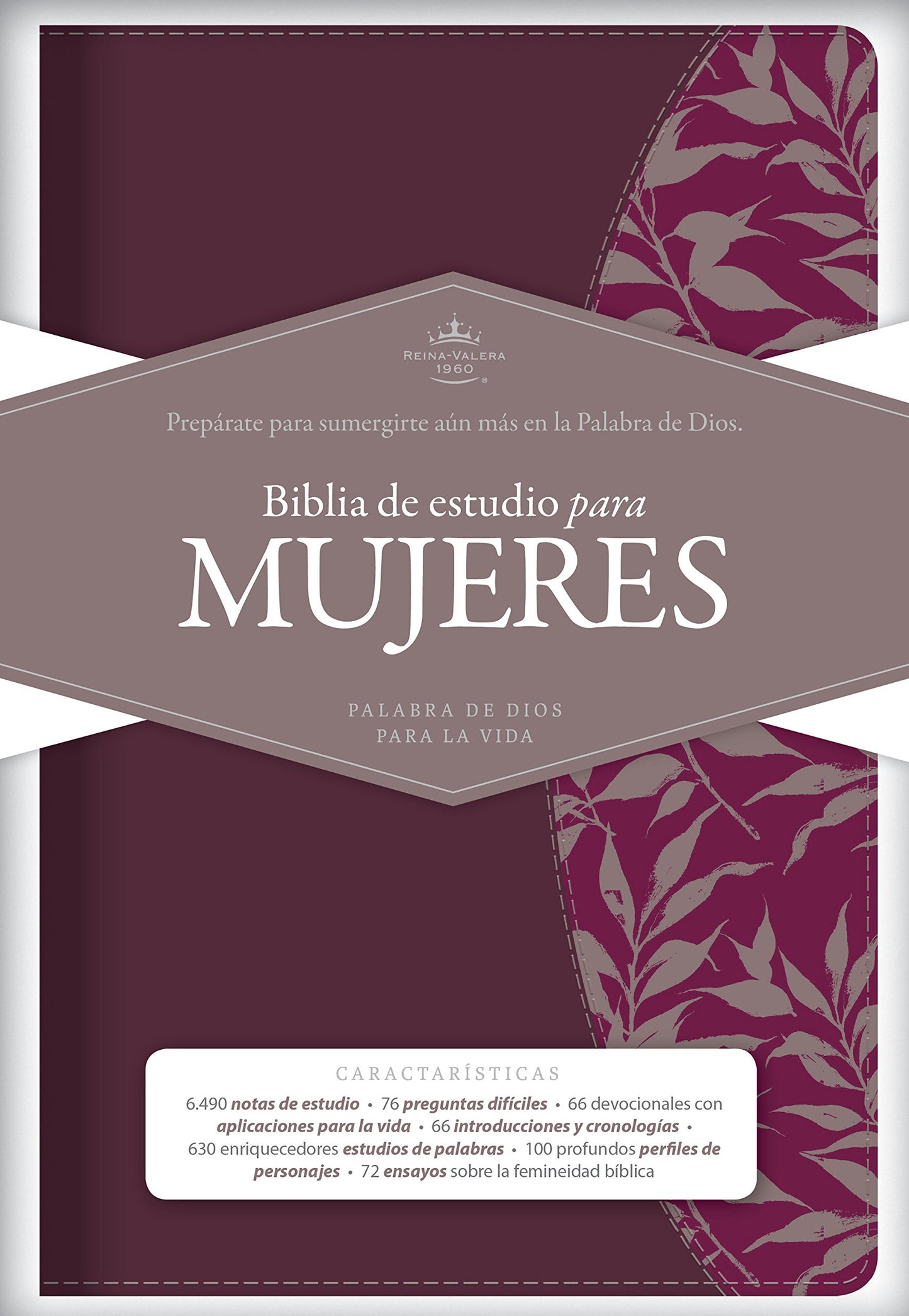 Biblia Reina Valera 1960 de Estudio para mujeres vino tinto-fucsia, s?mil piel  RVR 1960 Women Study Bible, Burgundy-Fuschia LeatherTouch (Spanish Edition)