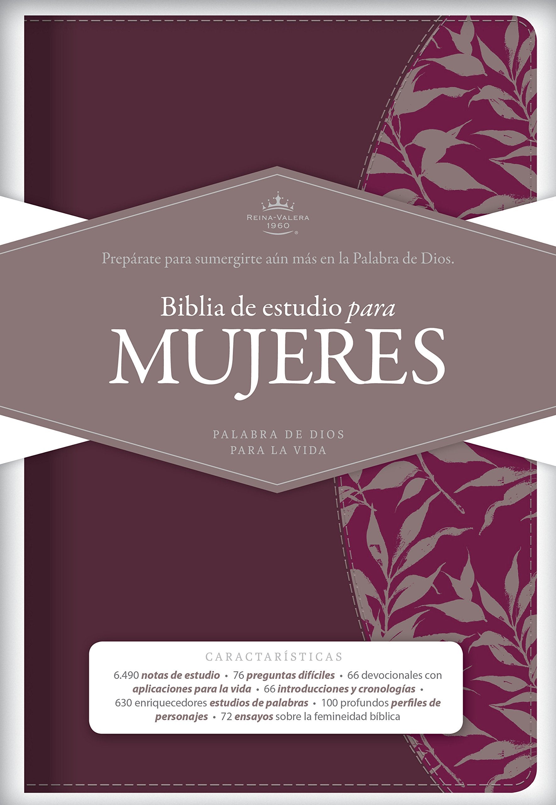Biblia Reina Valera 1960 de Estudio para mujeres vino tinto-fucsia, s?mil piel  RVR 1960 Women Study Bible, Burgundy-Fuschia LeatherTouch (Spanish Edition)