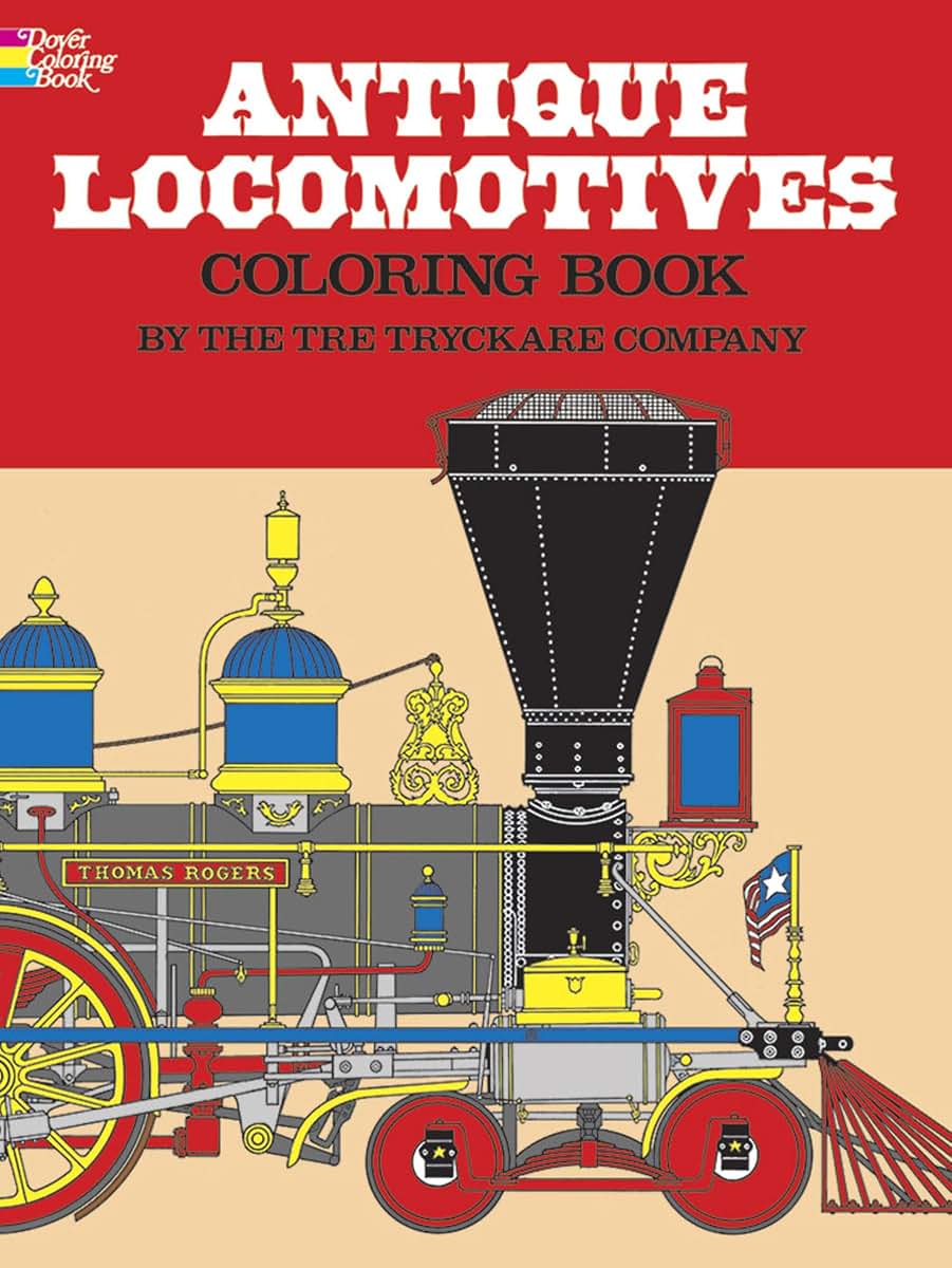 Antique Locomotives Coloring Book