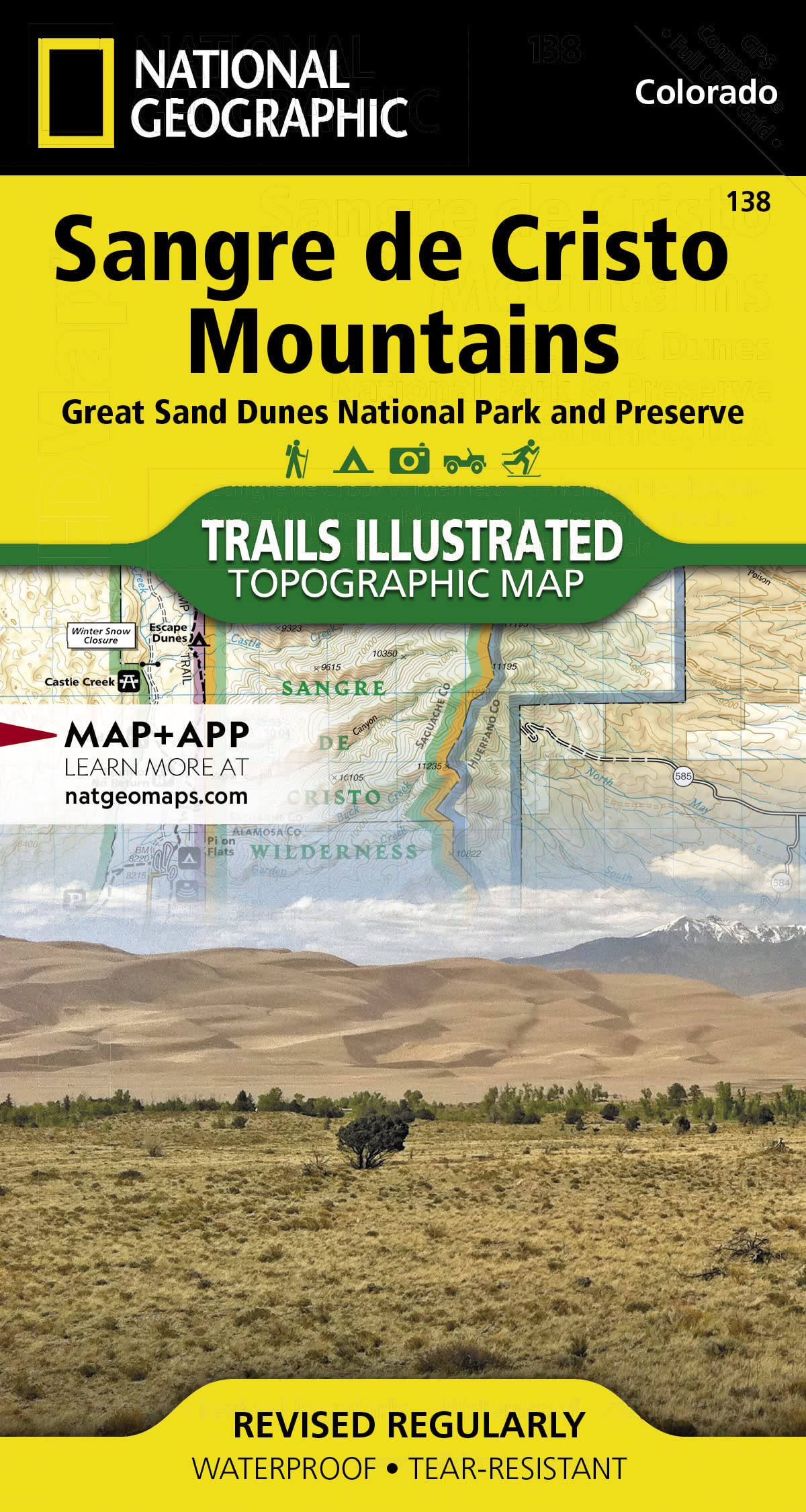 Sangre de Cristo Mountains [Great Sand Dunes National Park and Preserve] (National Geographic Trails Illustrated Map)