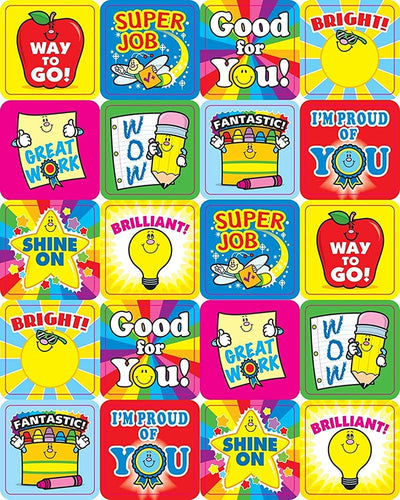 Carson Dellosa Winning Words Motivational Sticker Sheet Set, 216 Stickers - 24 Sheets of 9 Stickers for Homework, Tests, Assignments, and Rewards, Great Motivational Aid for Classroom or Homeschool