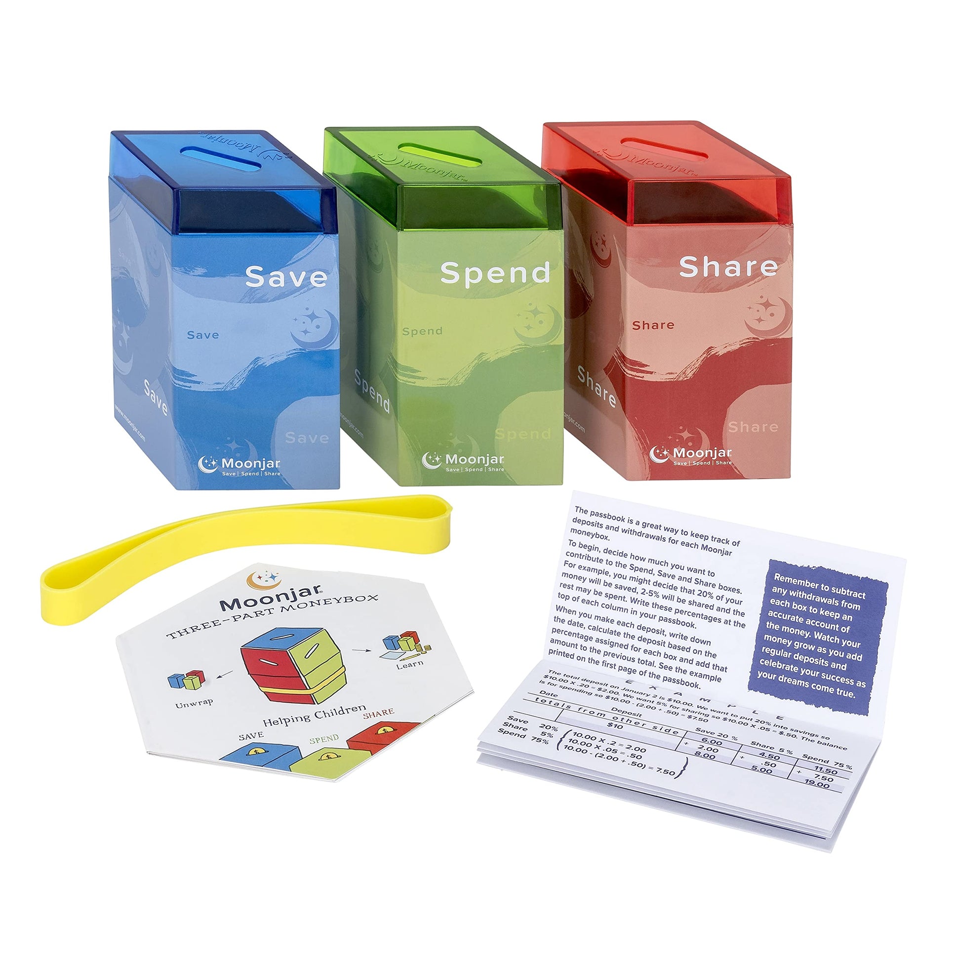 Classic MoonJar Award Winning SAVE SPEND SHARE Educational Tin Toy Bank with Passbook Moneybox for Children 3+ Years  Teaches Responsible Money Management & Financial Skills