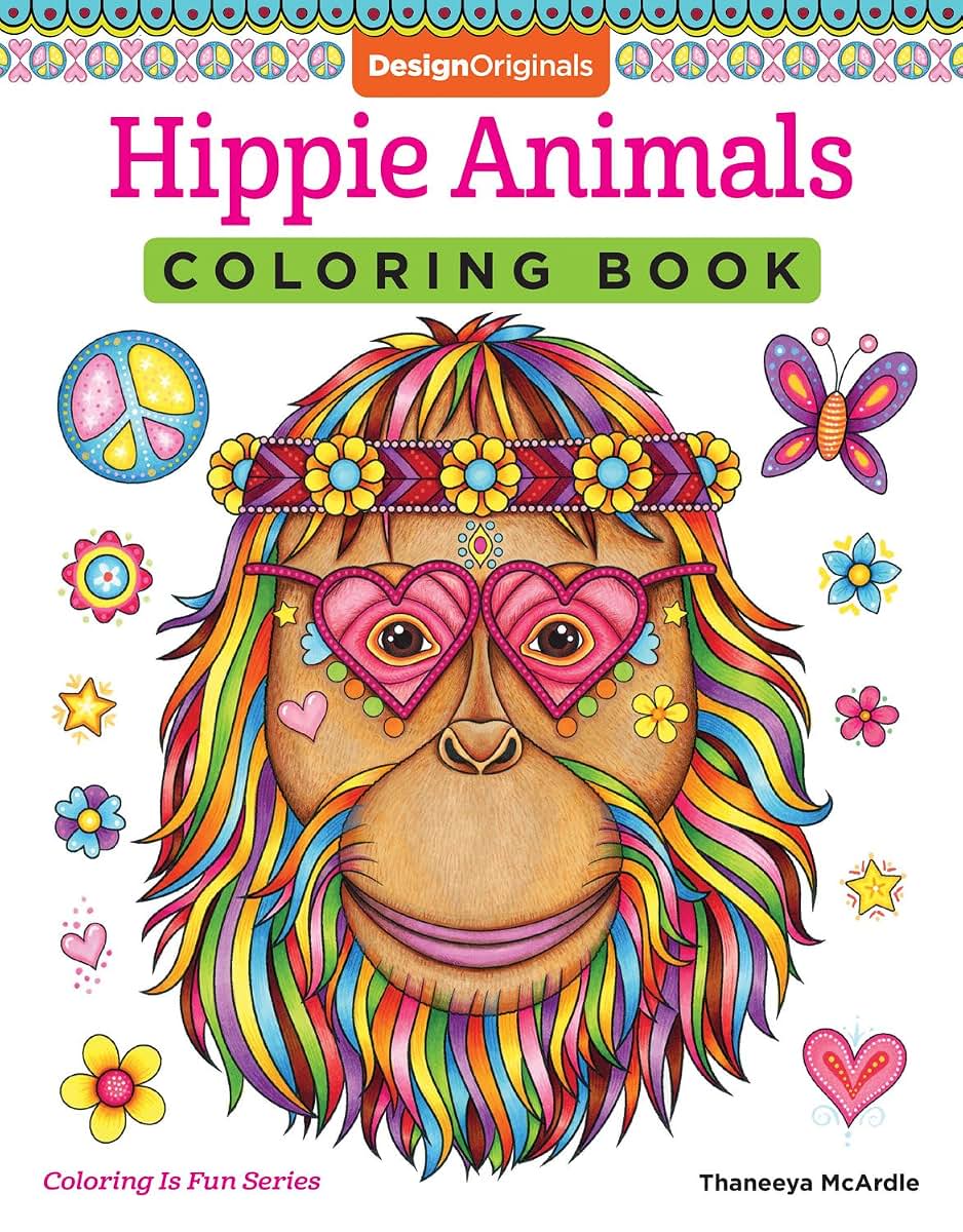 Hippie Animals Coloring Book (Coloring is Fun) (Design Originals) 32 Groovy, Totally Chill Animal Designs from Thaneeya McArdle, on High-Quality, Extra-Thick Perforated Pages Resist Bleed-Through