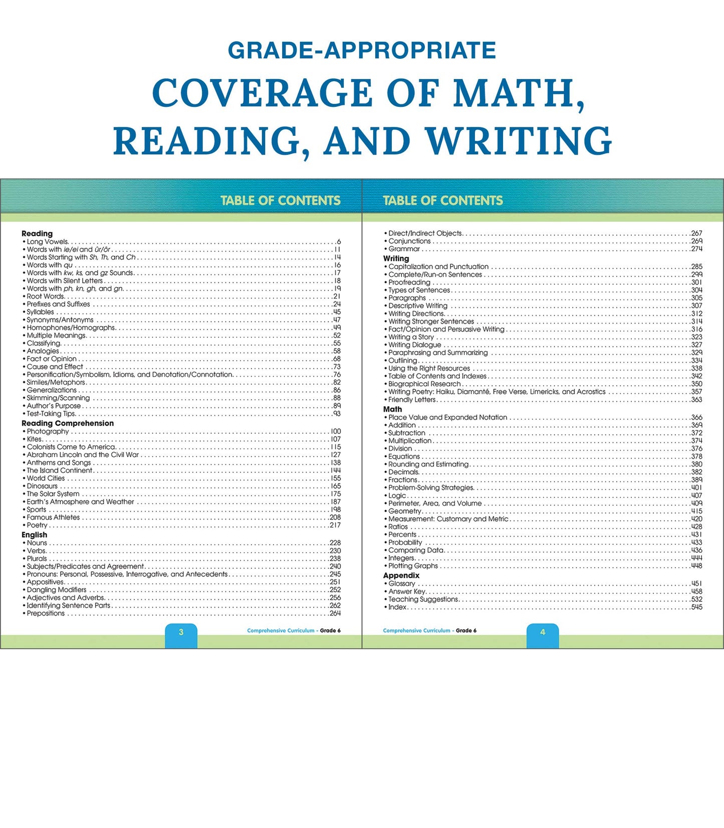 Carson Dellosa Comprehensive Curriculum of Basic Skills 6th Grade Workbooks All Subjects, Reading Comprehension, Language Arts, Grammar, Math, and Writing Practice, Classroom or Homeschool Curriculum