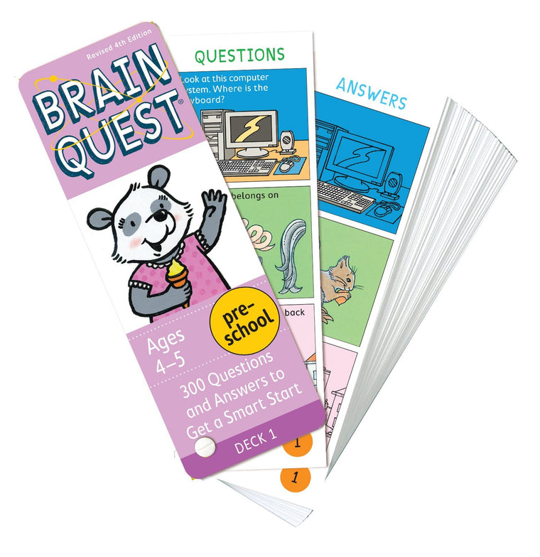 Brain Quest Preschool Q&A Cards: 300 Questions and Answers to Get a Smart Start. Curriculum-based! Teacher-approved! (Brain Quest Smart Cards) — back cover