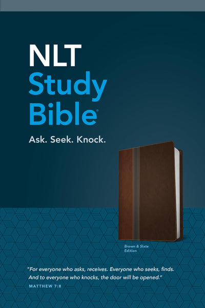 NLT Study Bible, TuTone (LeatherLike, Brown/Slate, Red Letter)