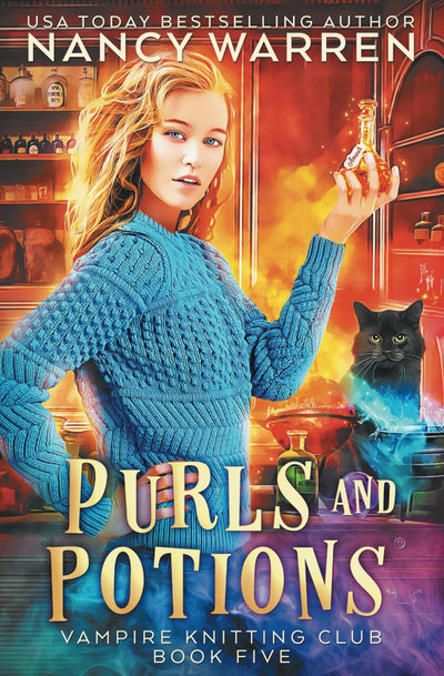 Purls and Potions: A paranormal cozy mystery (Vampire Knitting Club)