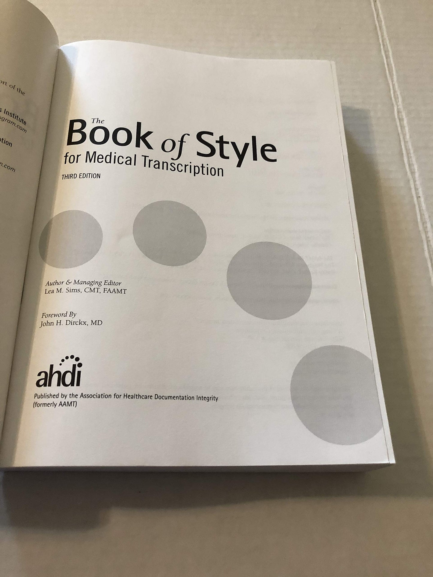The Book of Style for Medical Transcription, 3rd Edition