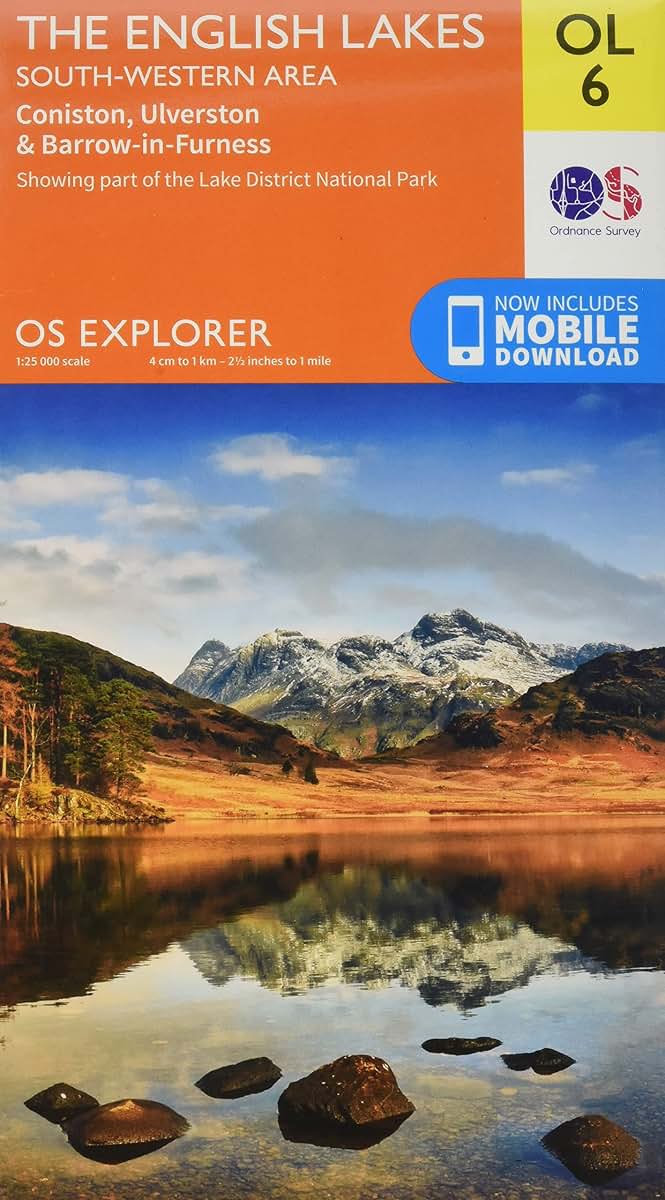 Lake District OS Explorer map OL6 The English Lakes - South Western area: Coniston, Ulverston & Barrow-in-Furness