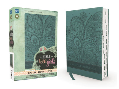 NIV, Bible for Teen Girls, Leathersoft, Blue, Thumb Indexed Tabs: Growing in Faith, Hope, and Love – The Perfect Christian Faith Gift for Your Teenage Girl, Age 13-18