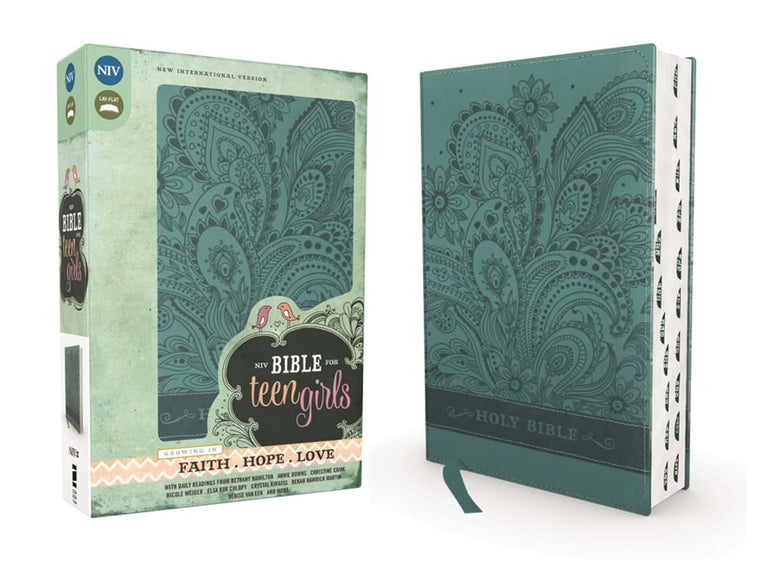 NIV, Bible for Teen Girls, Leathersoft, Blue, Thumb Indexed Tabs: Growing in Faith, Hope, and Love – The Perfect Christian Faith Gift for Your Teenage Girl, Age 13-18